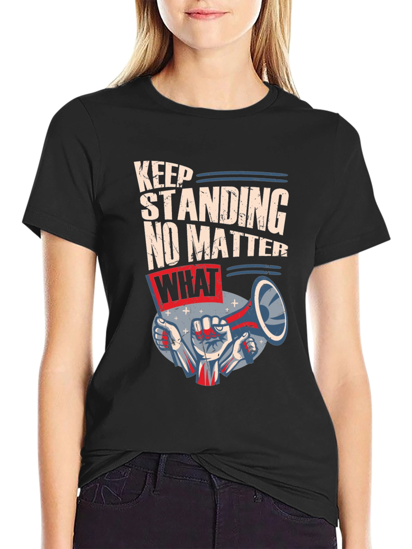 Keep Standing Mens Black Graphic Tee