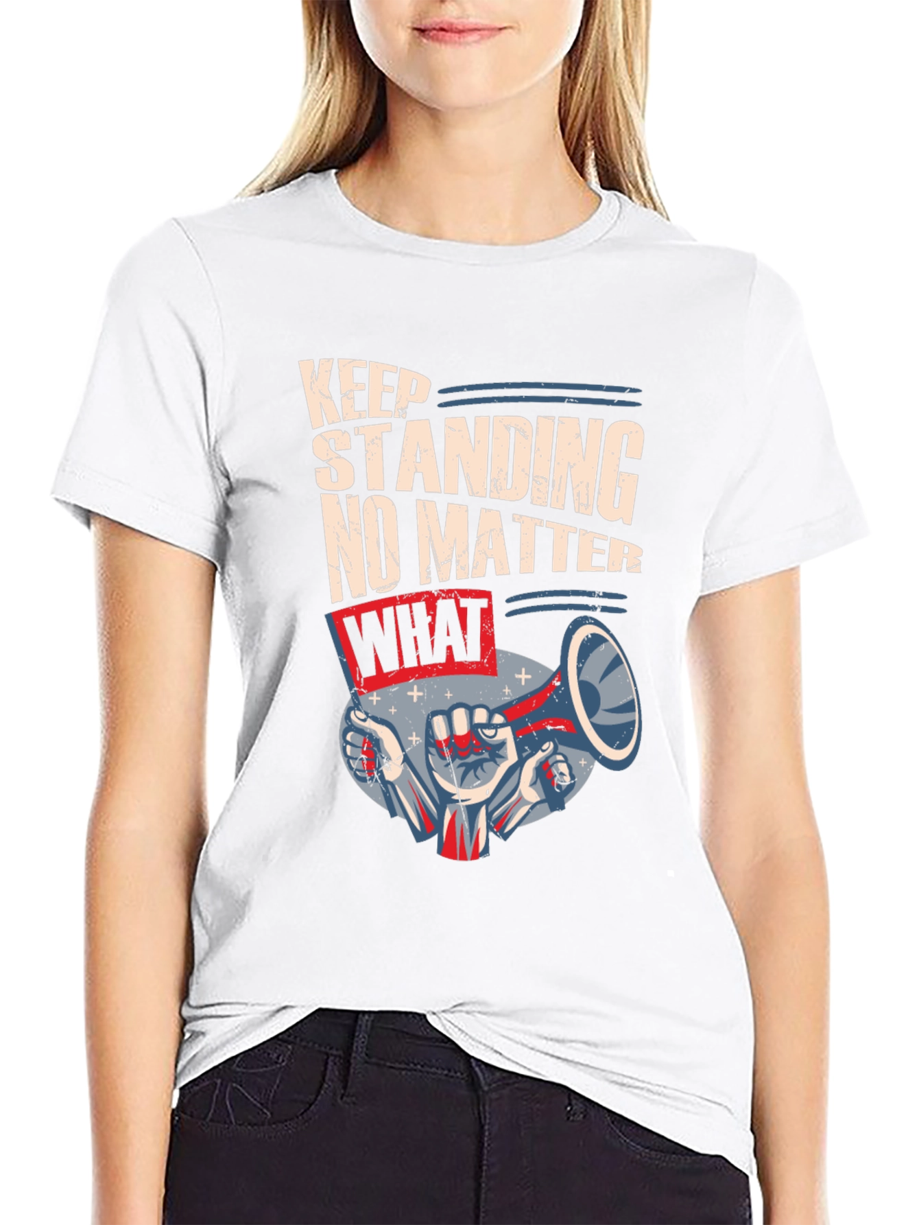 Keep Standing Mens Black Graphic Tee