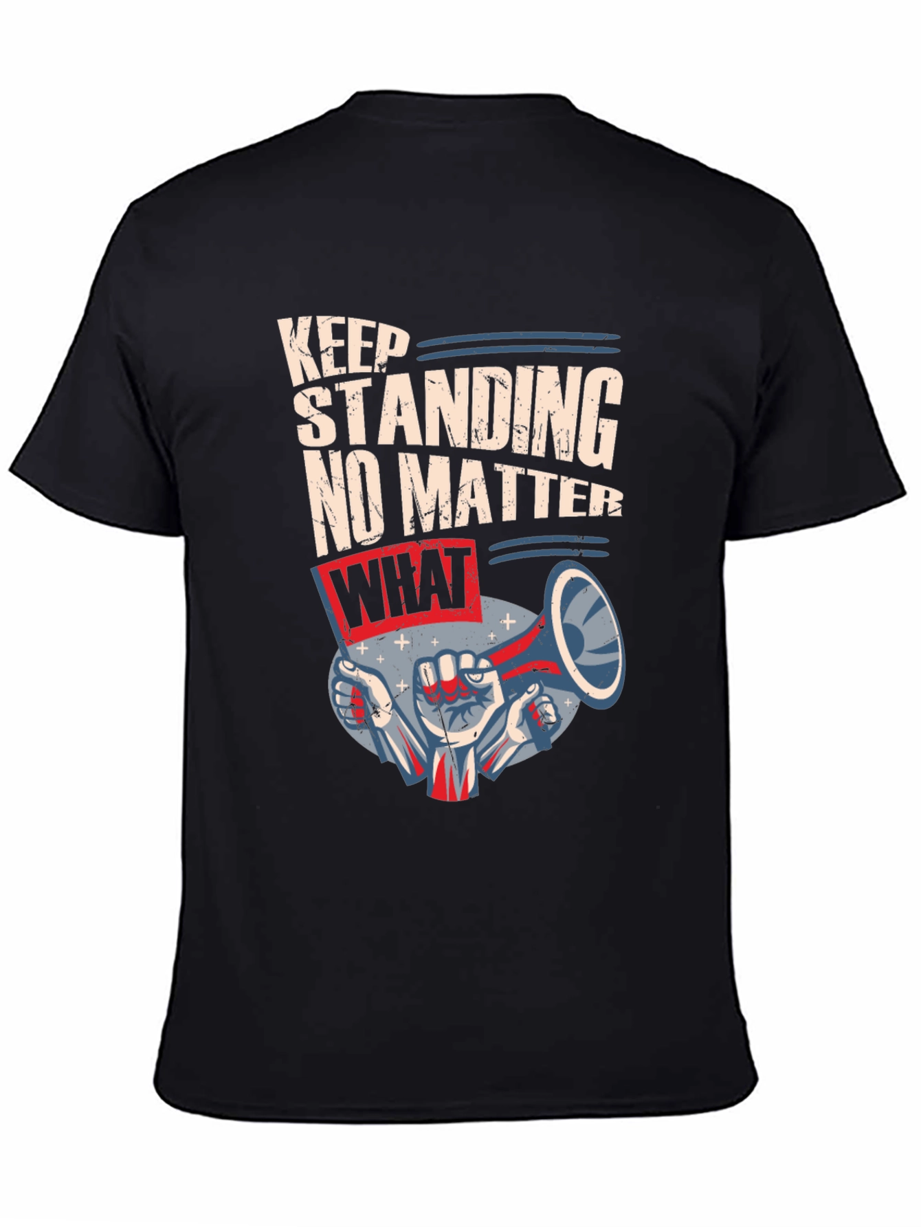 Keep Standing Mens Black Graphic Tee