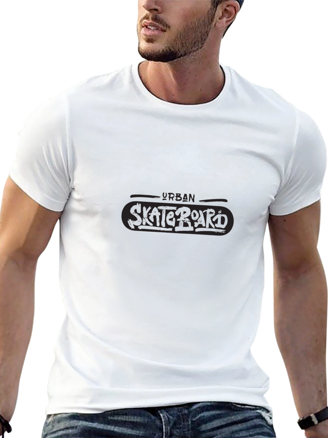 Urban Skateboard Black Graphic T-Shirt