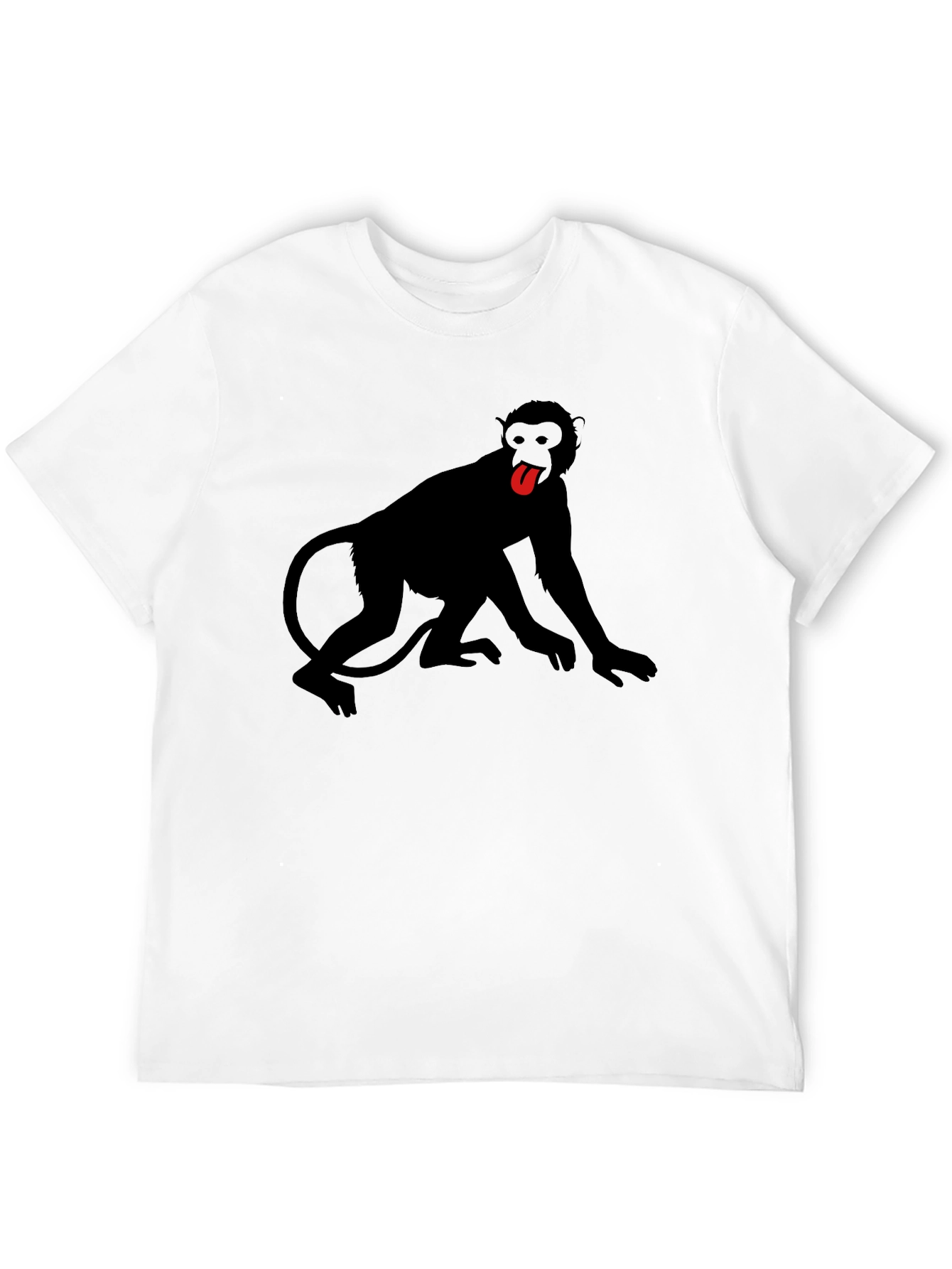 Monkey Tongue Out Graphic Tee - Black