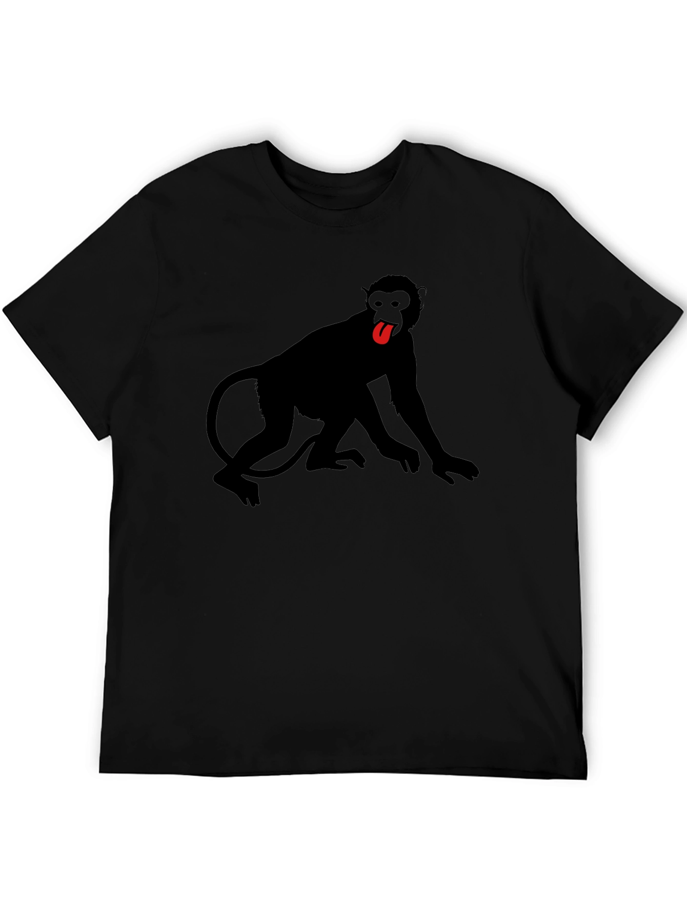 Monkey Tongue Out Graphic Tee - Black