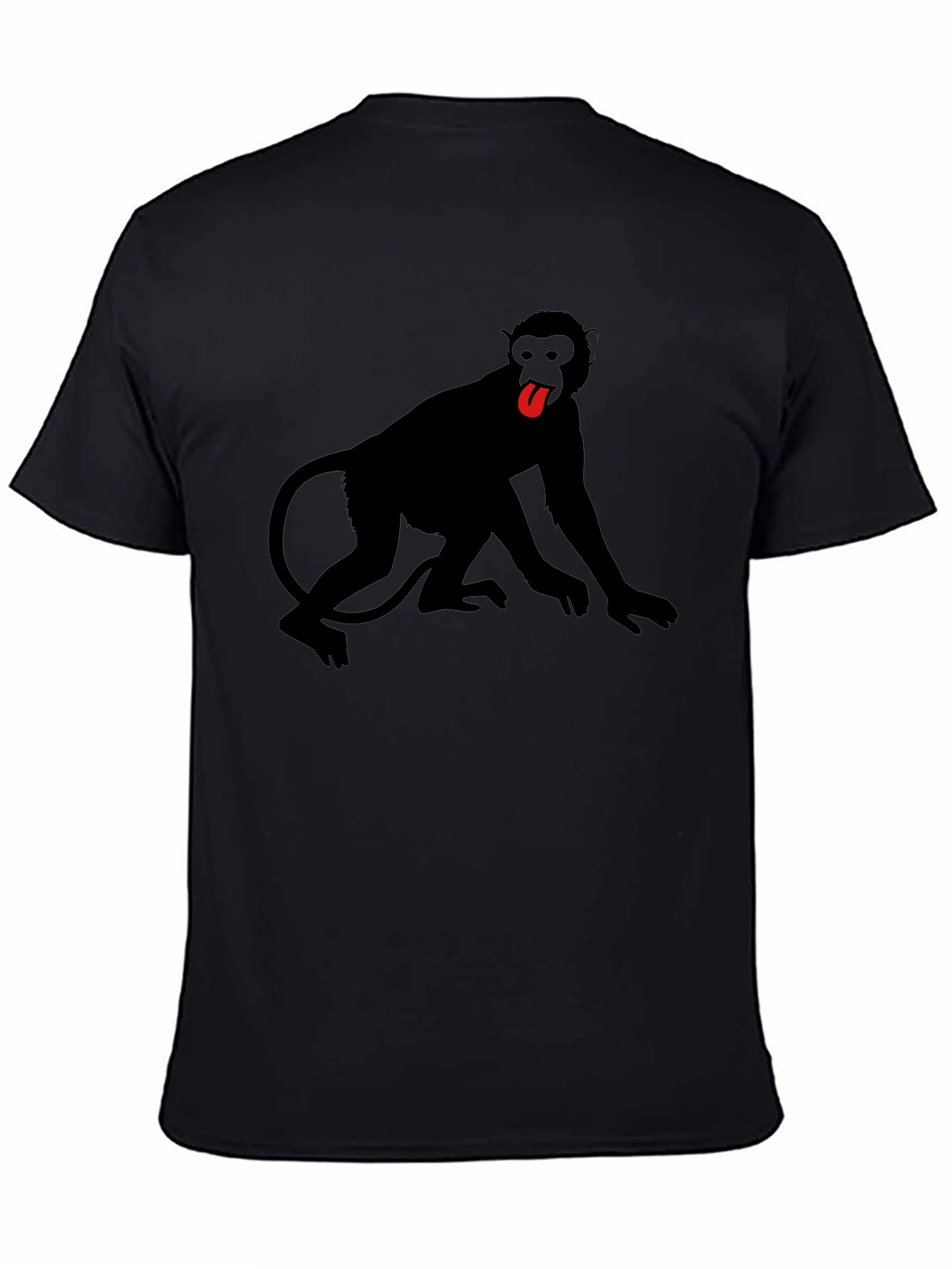 Monkey Tongue Out Graphic Tee - Black