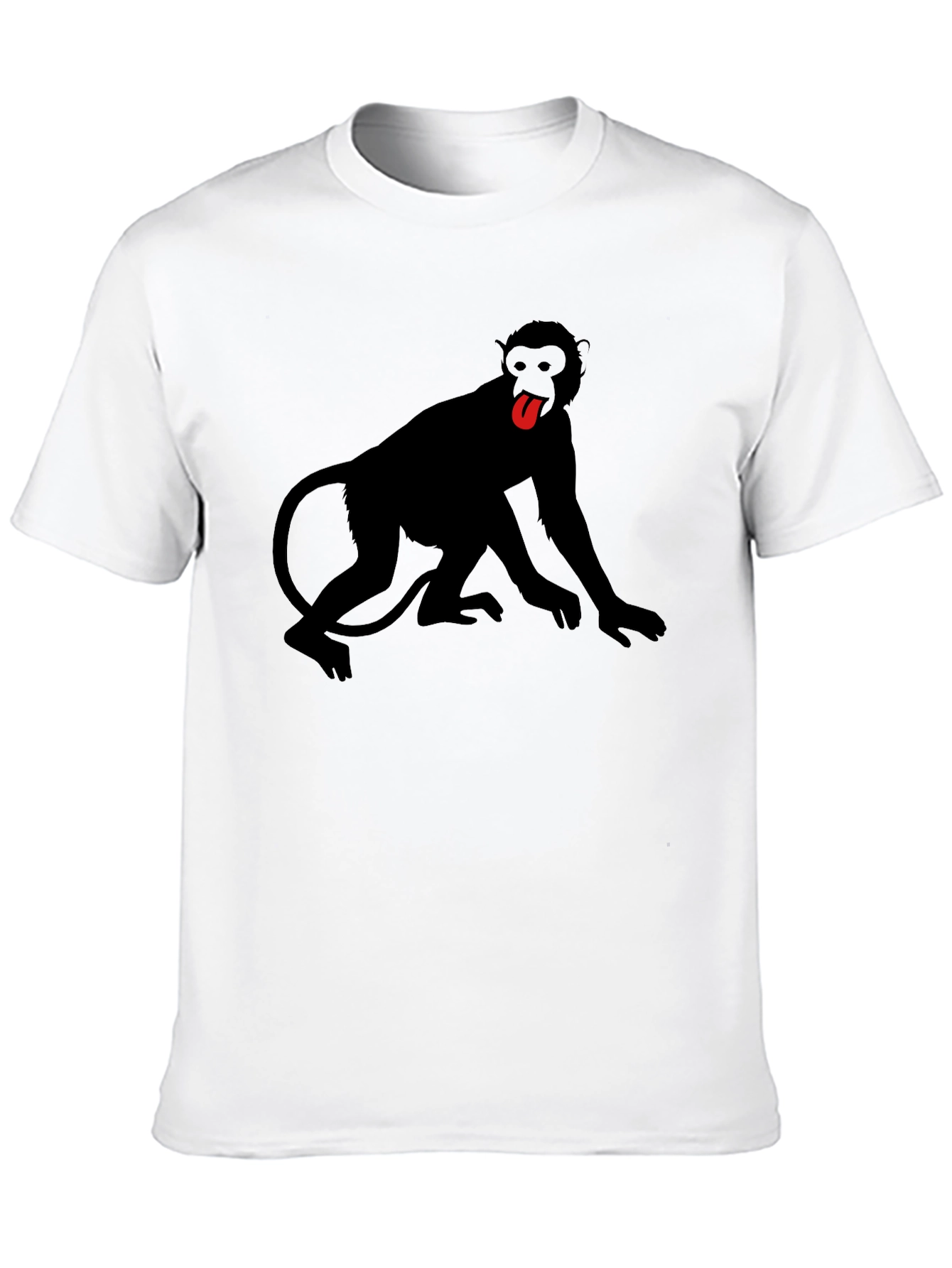 Monkey Tongue Out Graphic Tee - Black
