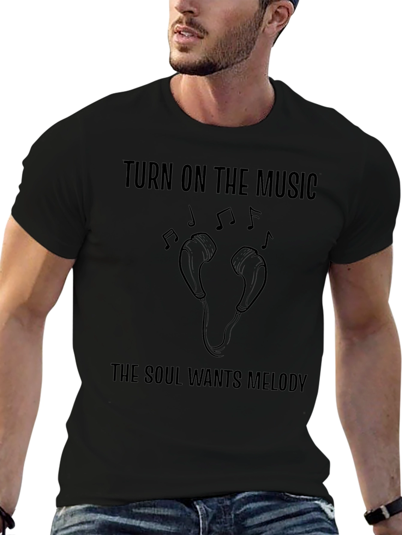 Turn on Music Soul Wants Melody Graphic Tee