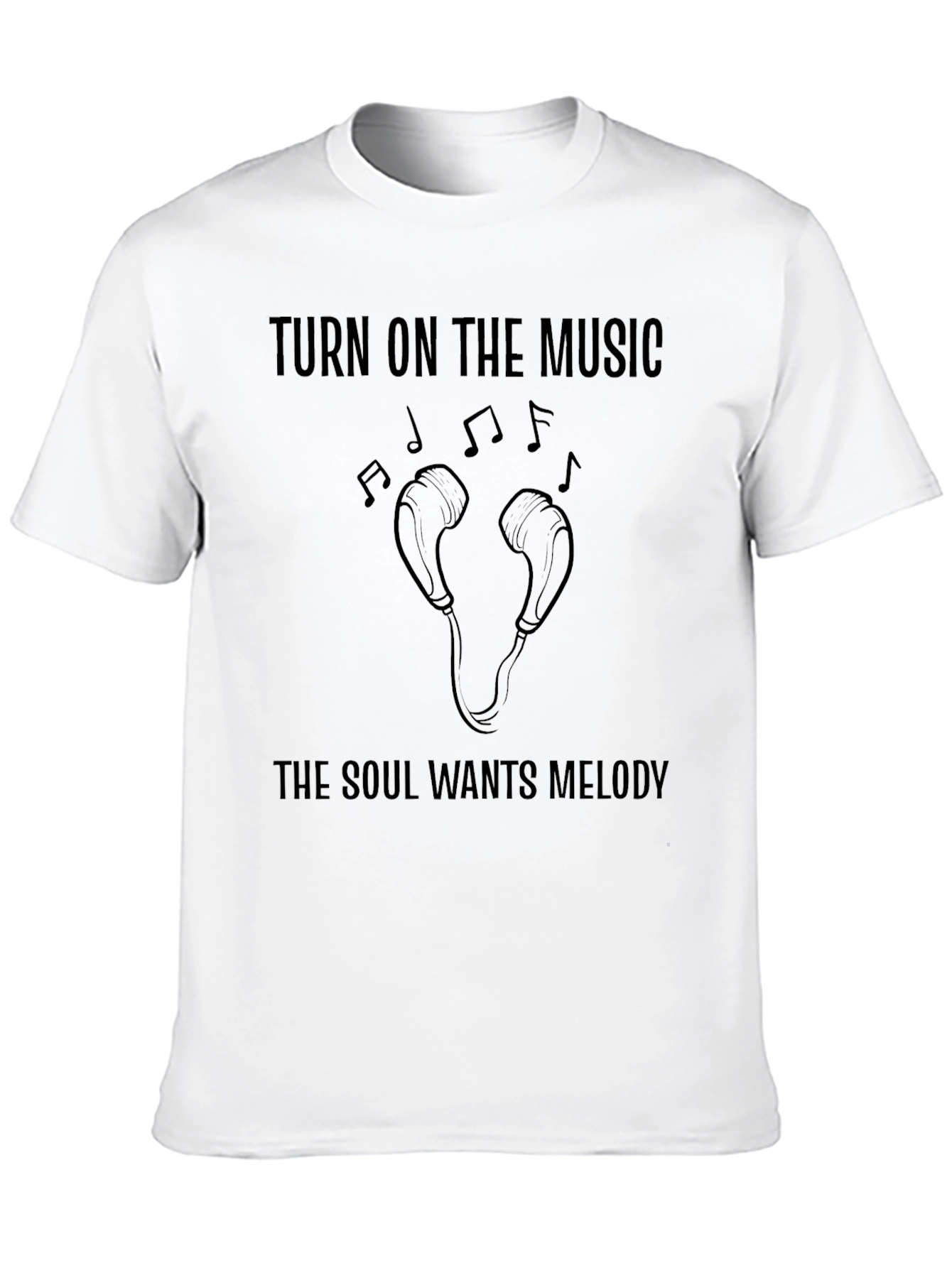 Turn on Music Soul Wants Melody Graphic Tee