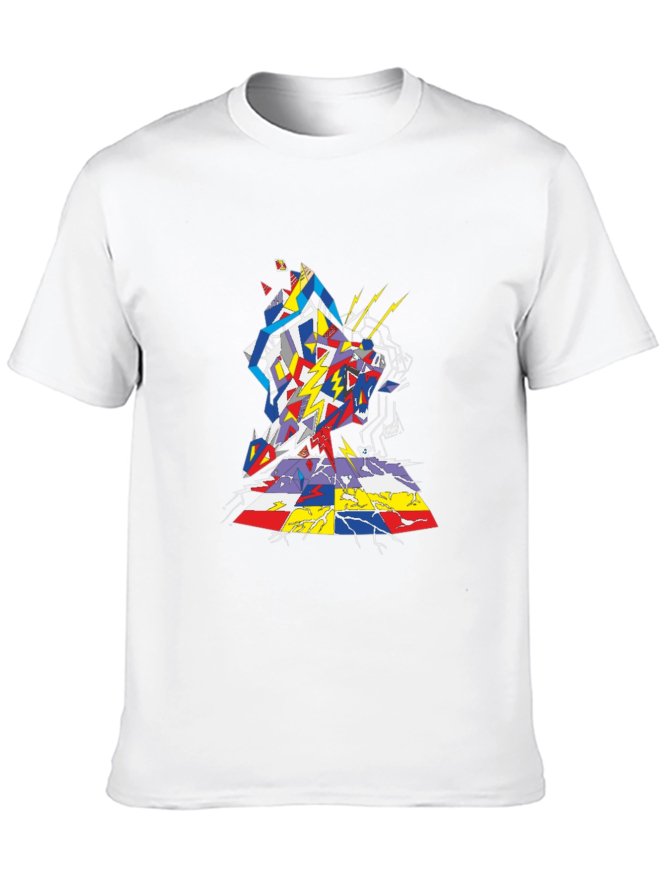 Abstract Geometric Graphic Tee - Black