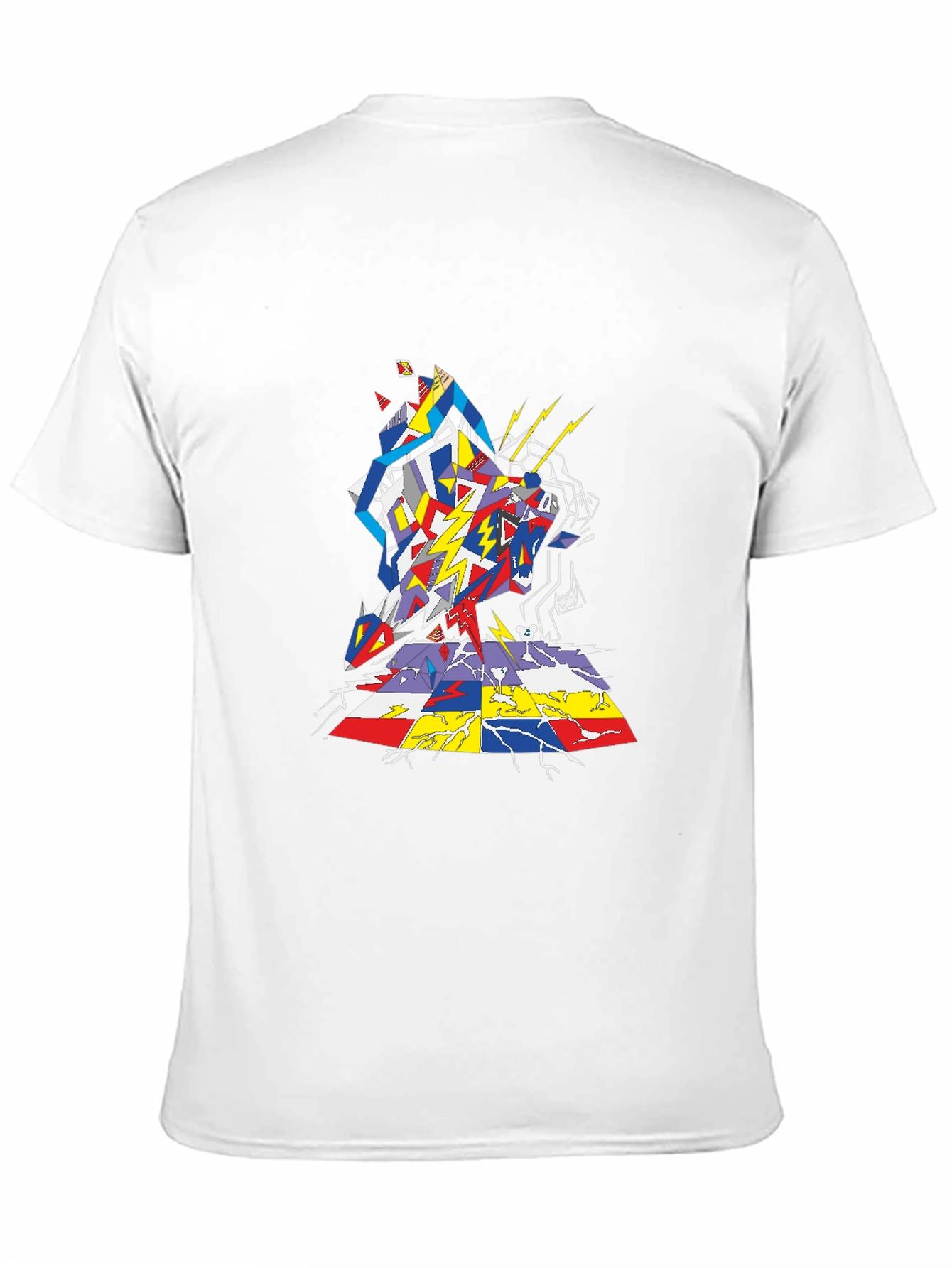 Abstract Geometric Graphic Tee - Black
