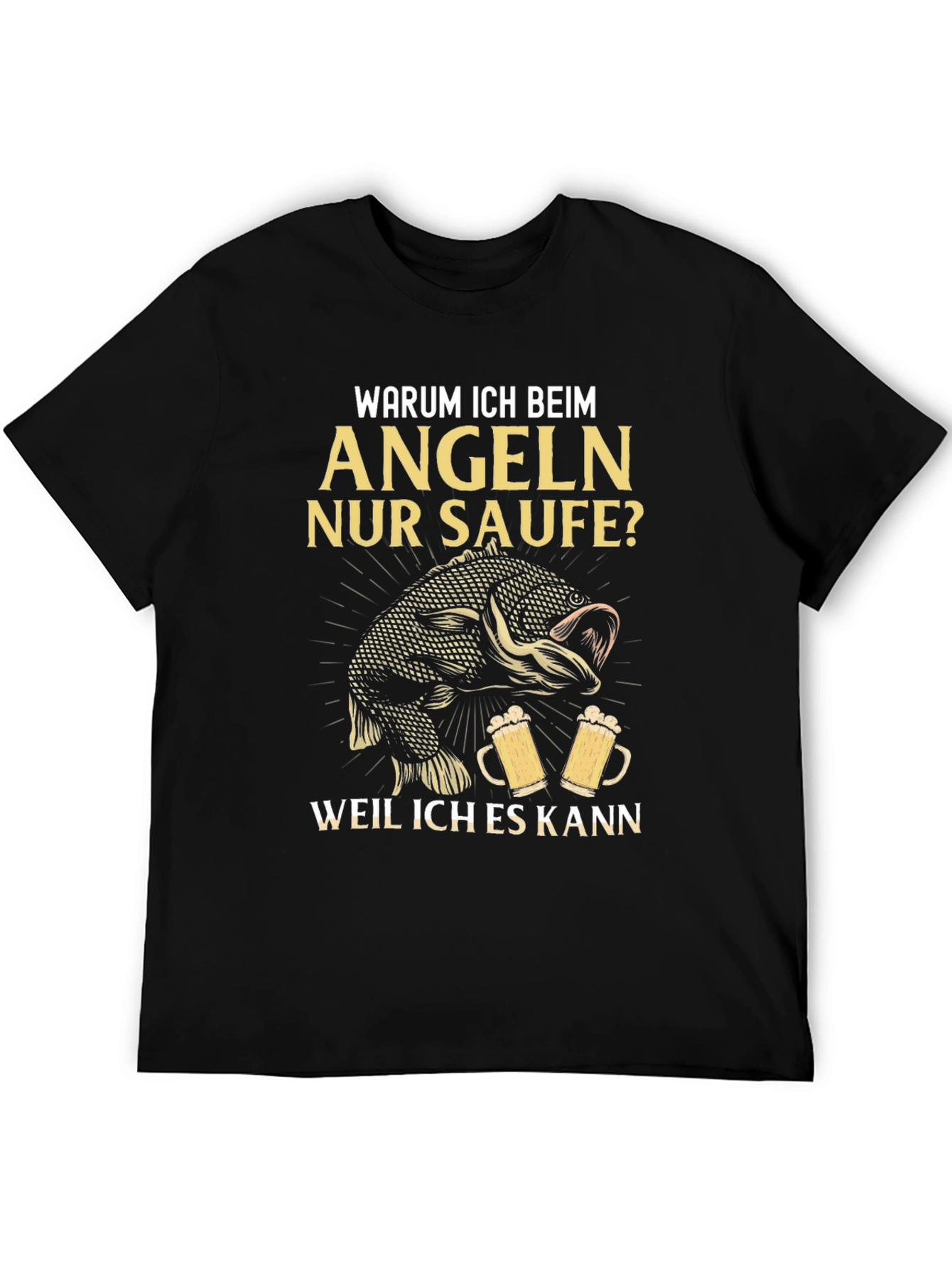 Fishing & Beer T-Shirt - Warum Ich Beim Angeln