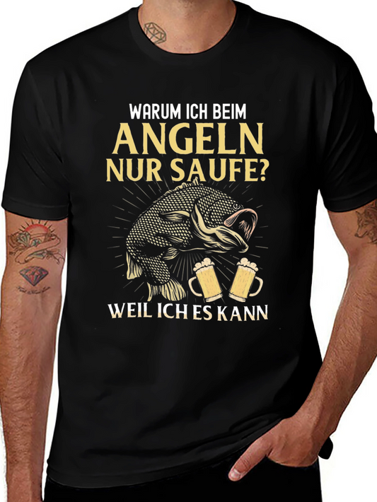 Fishing & Beer T-Shirt - Warum Ich Beim Angeln