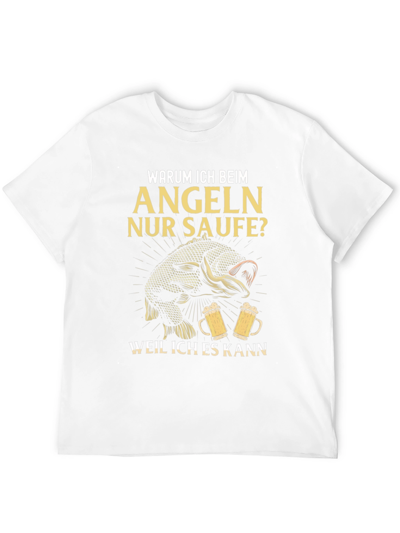Fishing & Beer T-Shirt - Warum Ich Beim Angeln