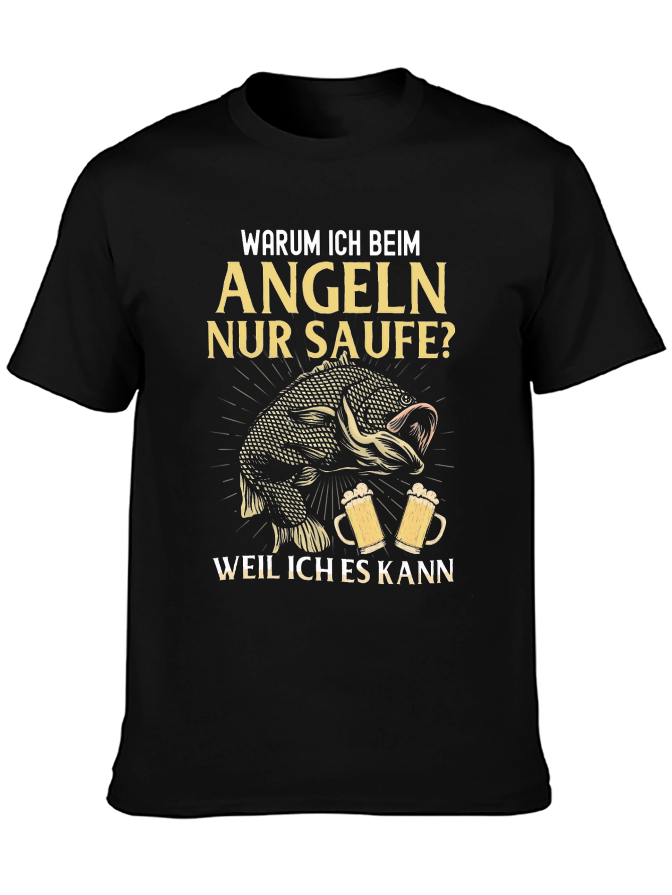 Fishing & Beer T-Shirt - Warum Ich Beim Angeln