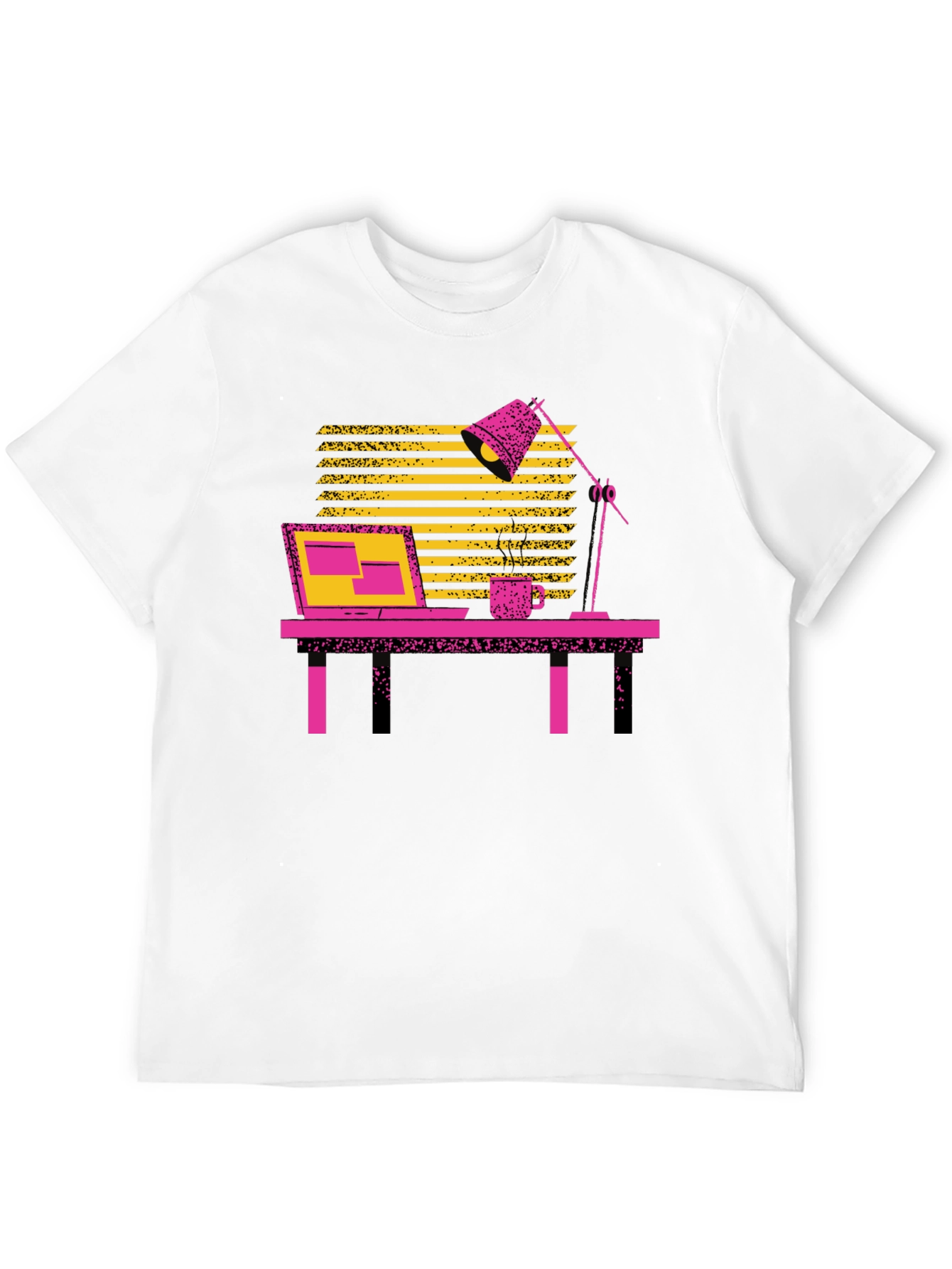 Retro Office T-Shirt - Black Cotton Blend