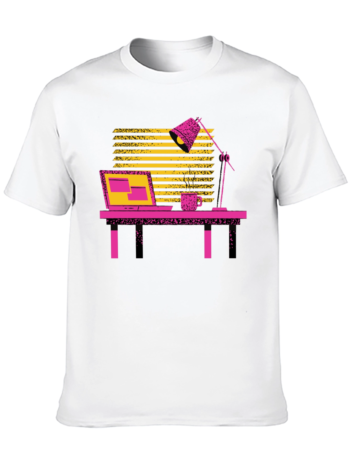 Retro Office T-Shirt - Black Cotton Blend