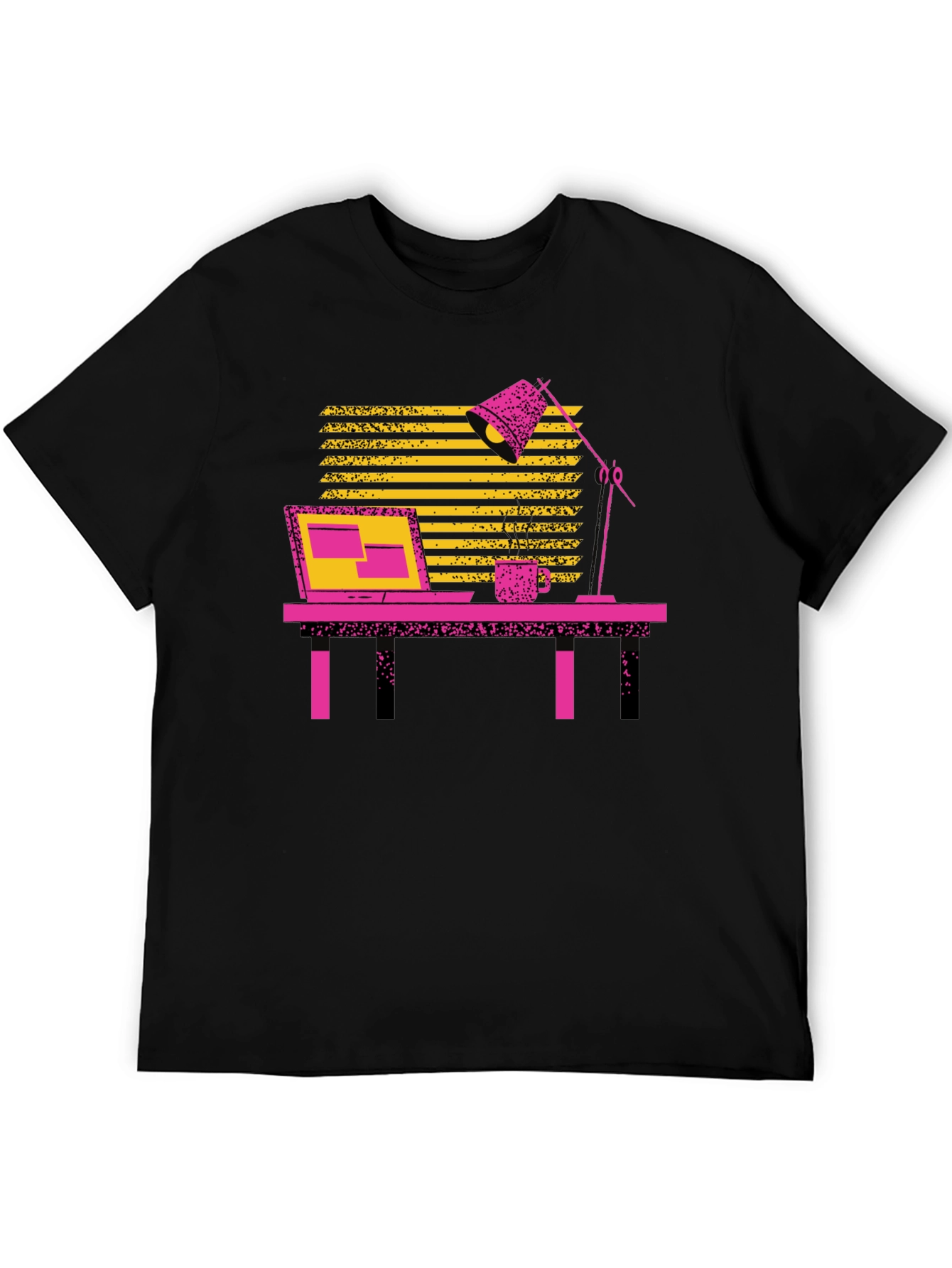 Retro Office T-Shirt - Black Cotton Blend