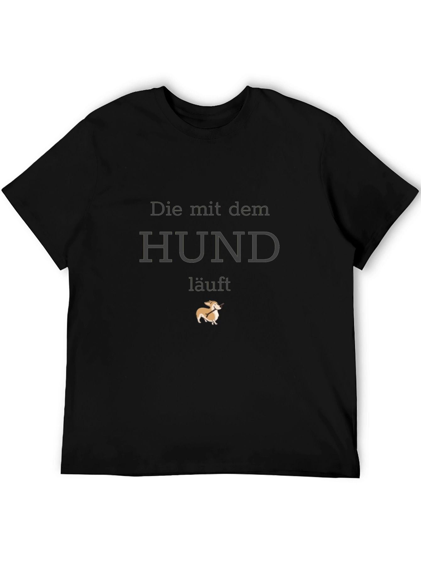 Die mit dem Hund LÄUFT Black T-Shirt