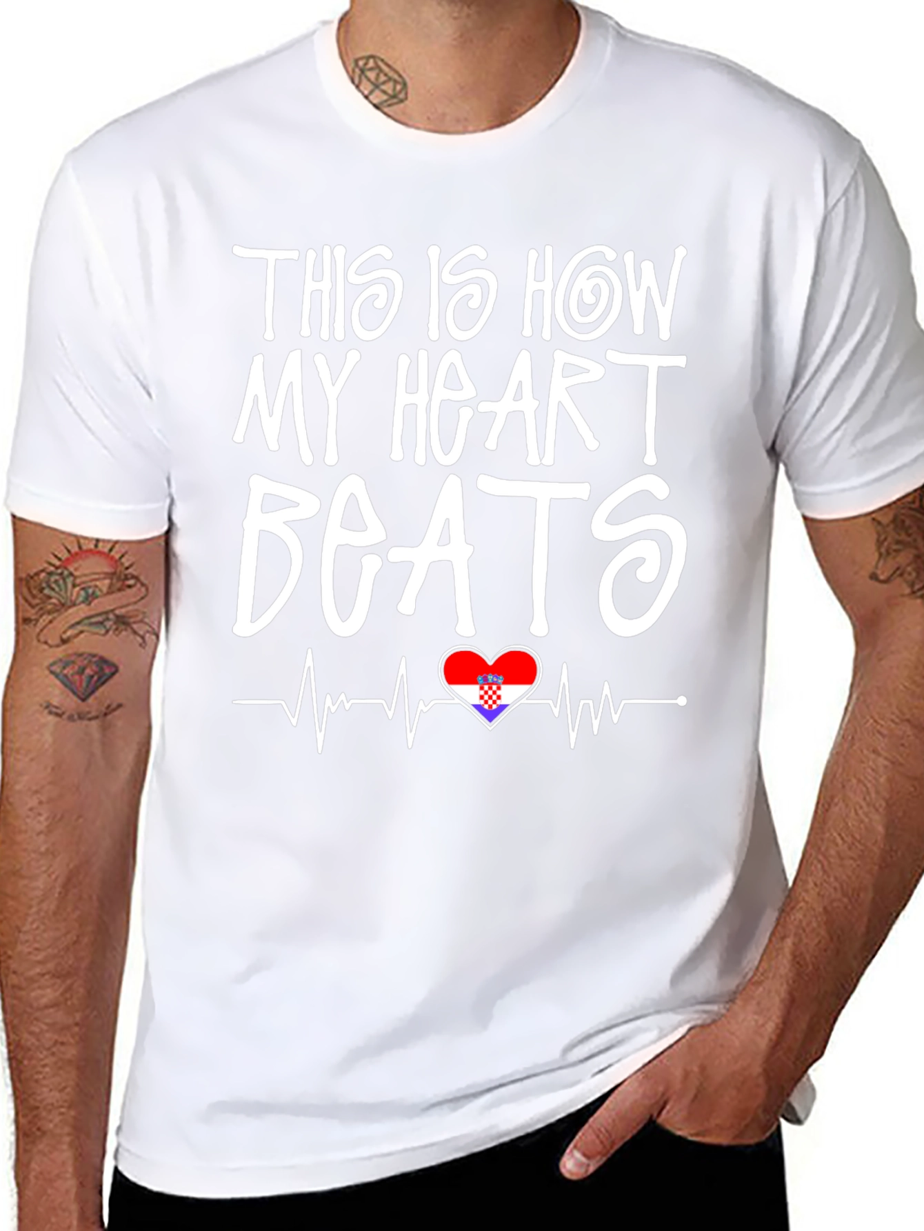 Croatian Pride Heartbeat T-Shirt