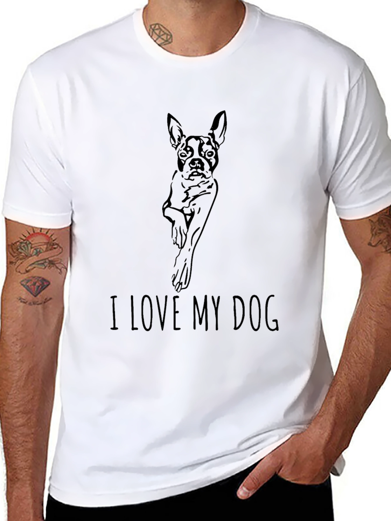 I Love My Dog Black T-Shirt