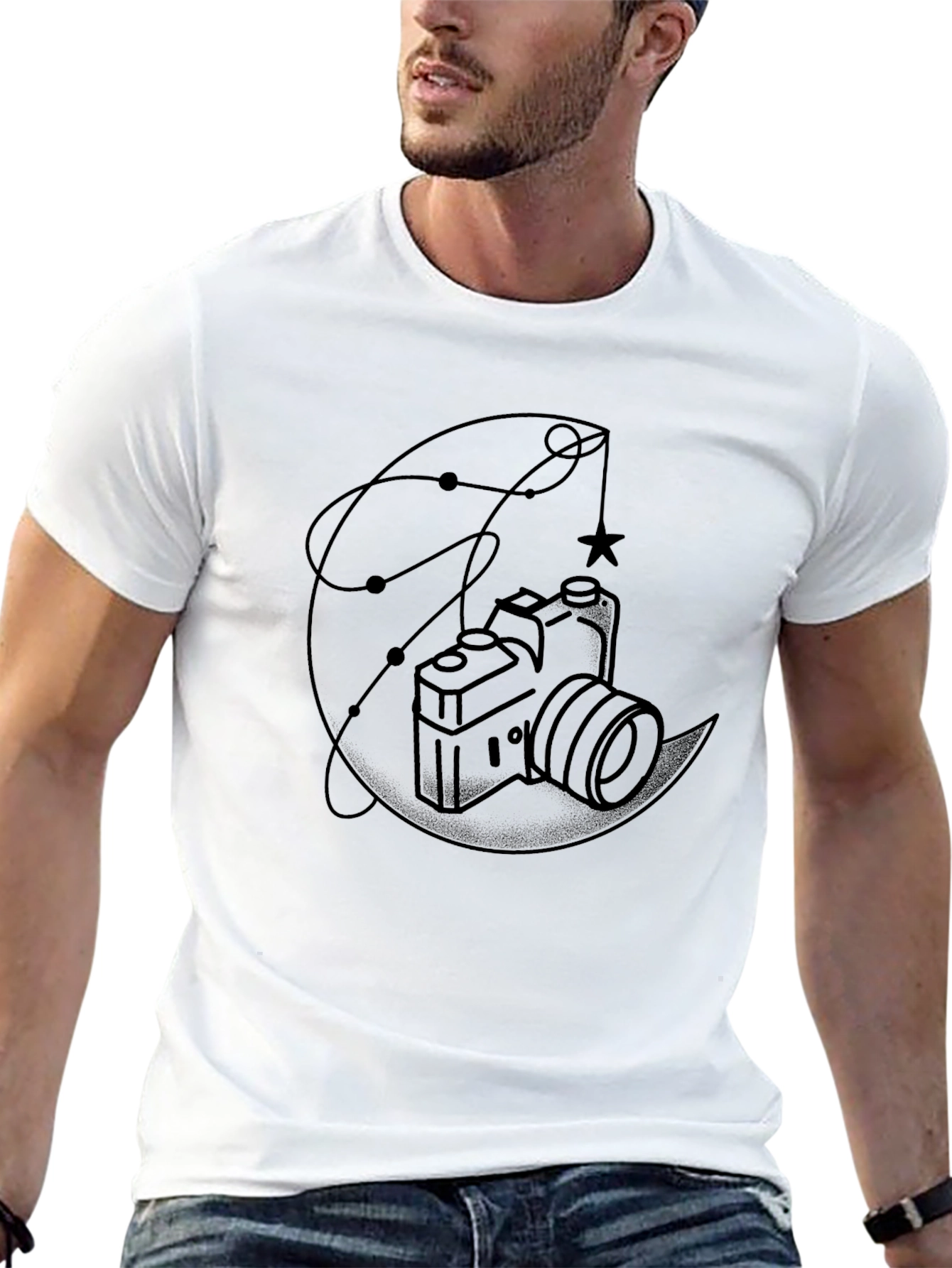 Camera & Constellation Black T-Shirt