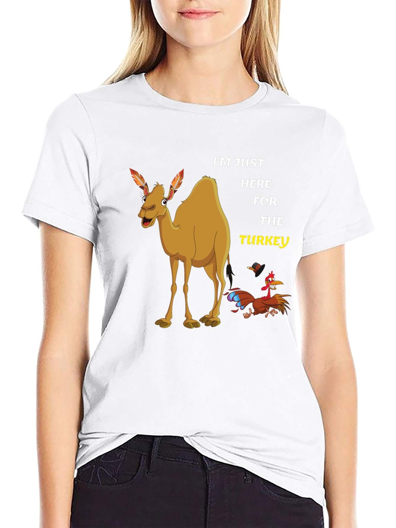 Funny Thanksgiving Camel Turkey Graphic Tee