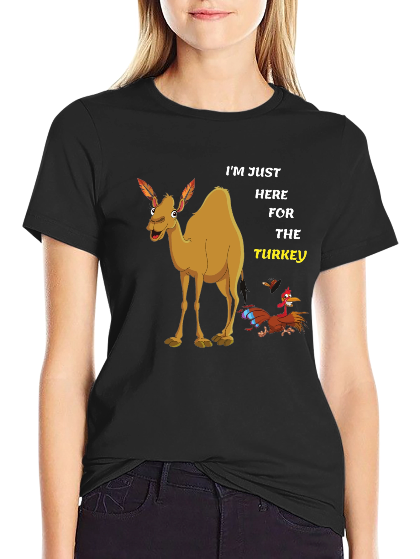 Funny Thanksgiving Camel Turkey Graphic Tee
