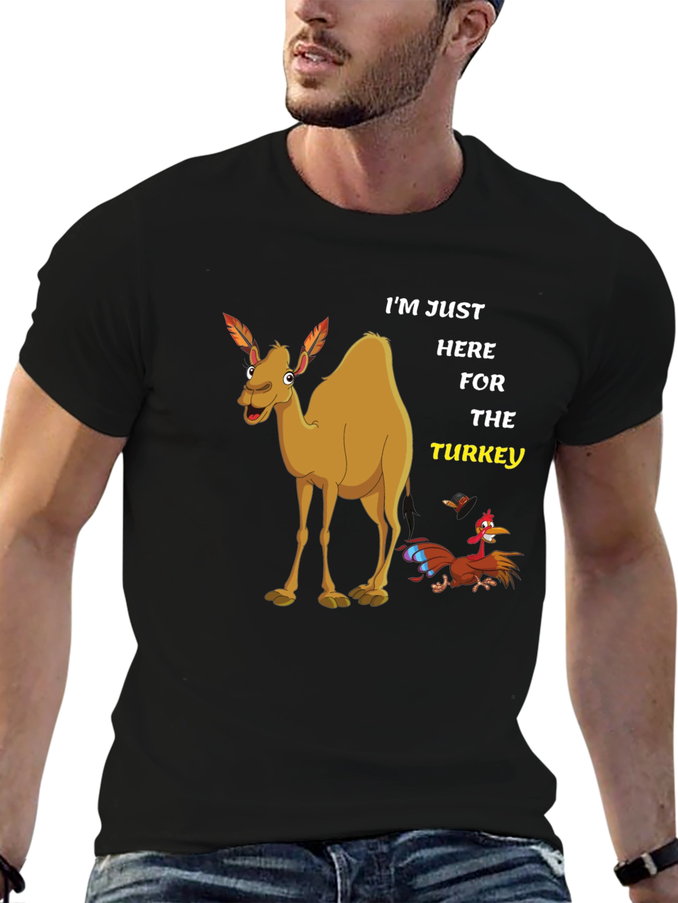 Funny Thanksgiving Camel Turkey Graphic Tee