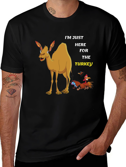 Funny Thanksgiving Camel Turkey Graphic Tee