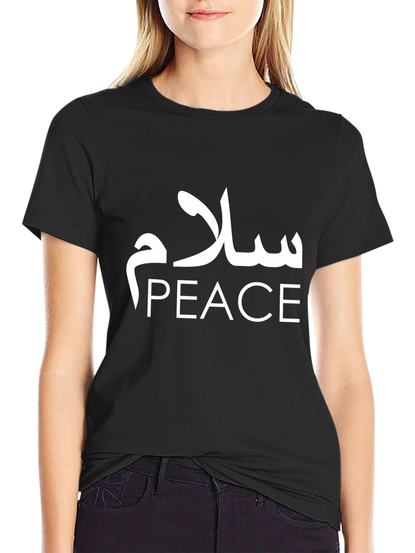 Peace T-Shirt - Black Cotton Graphic Tee