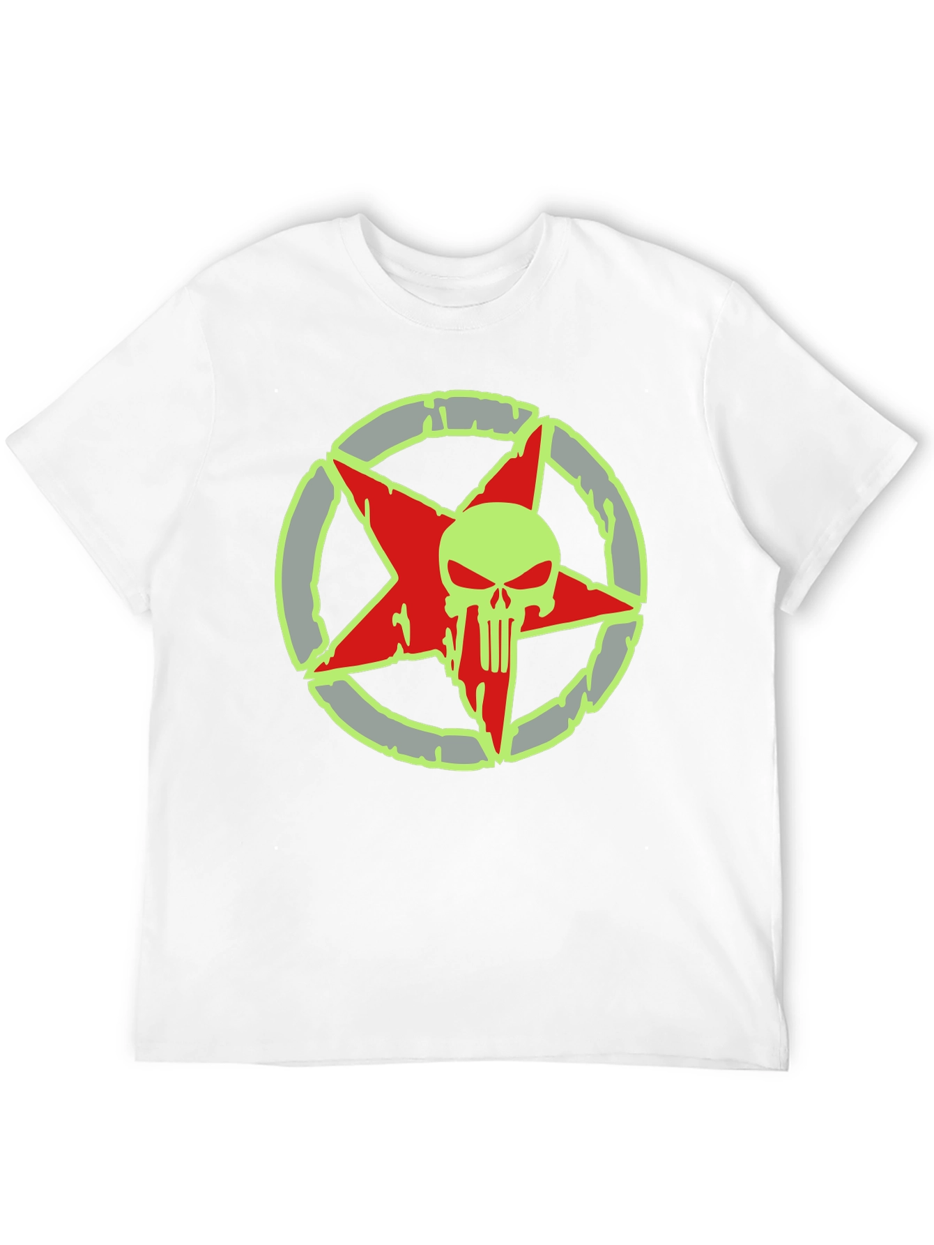 Skull Star Graphic Print Black T-Shirt