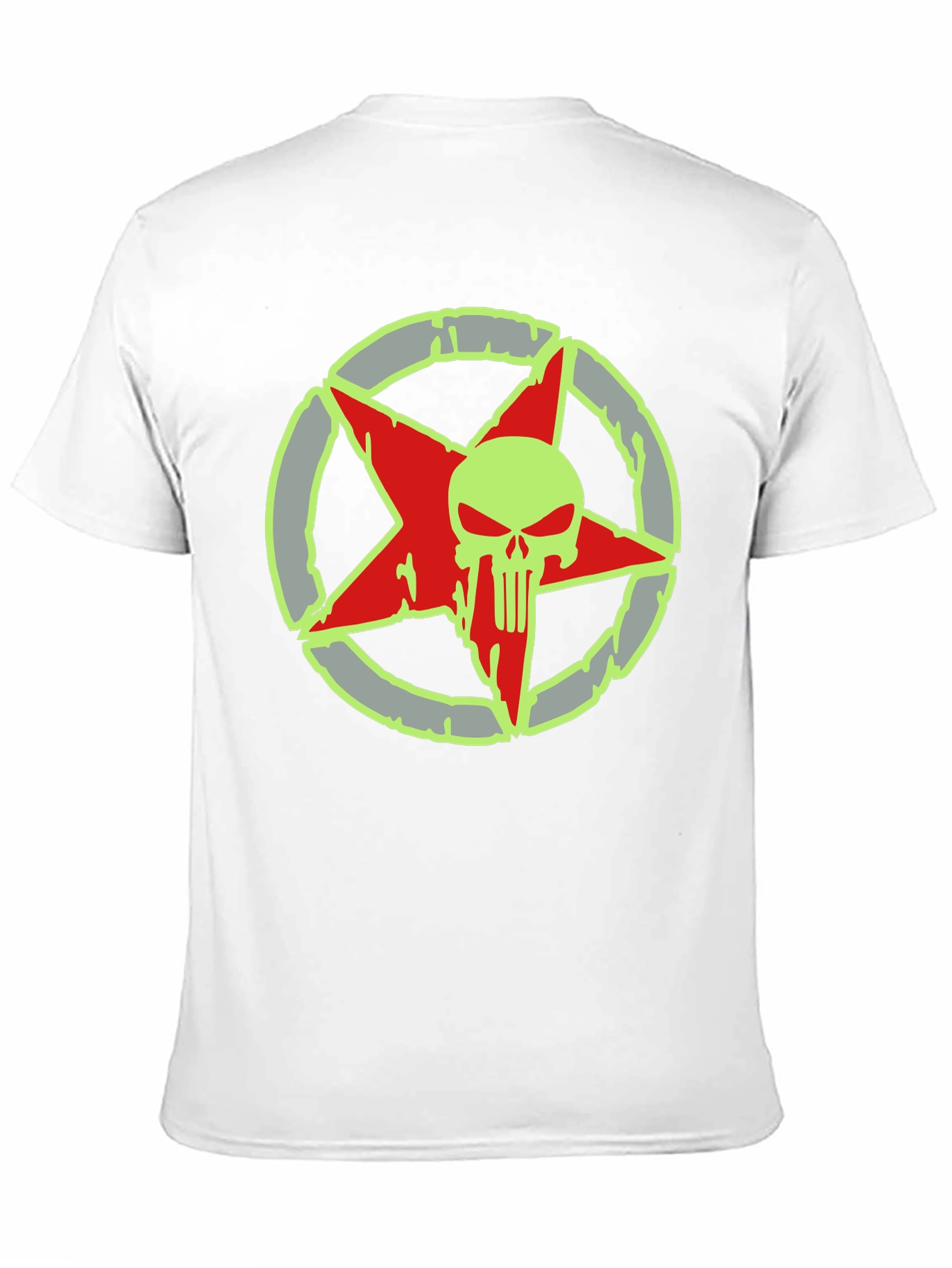 Skull Star Graphic Print Black T-Shirt