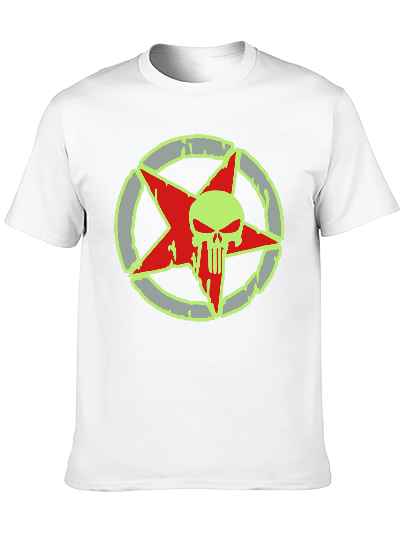 Skull Star Graphic Print Black T-Shirt