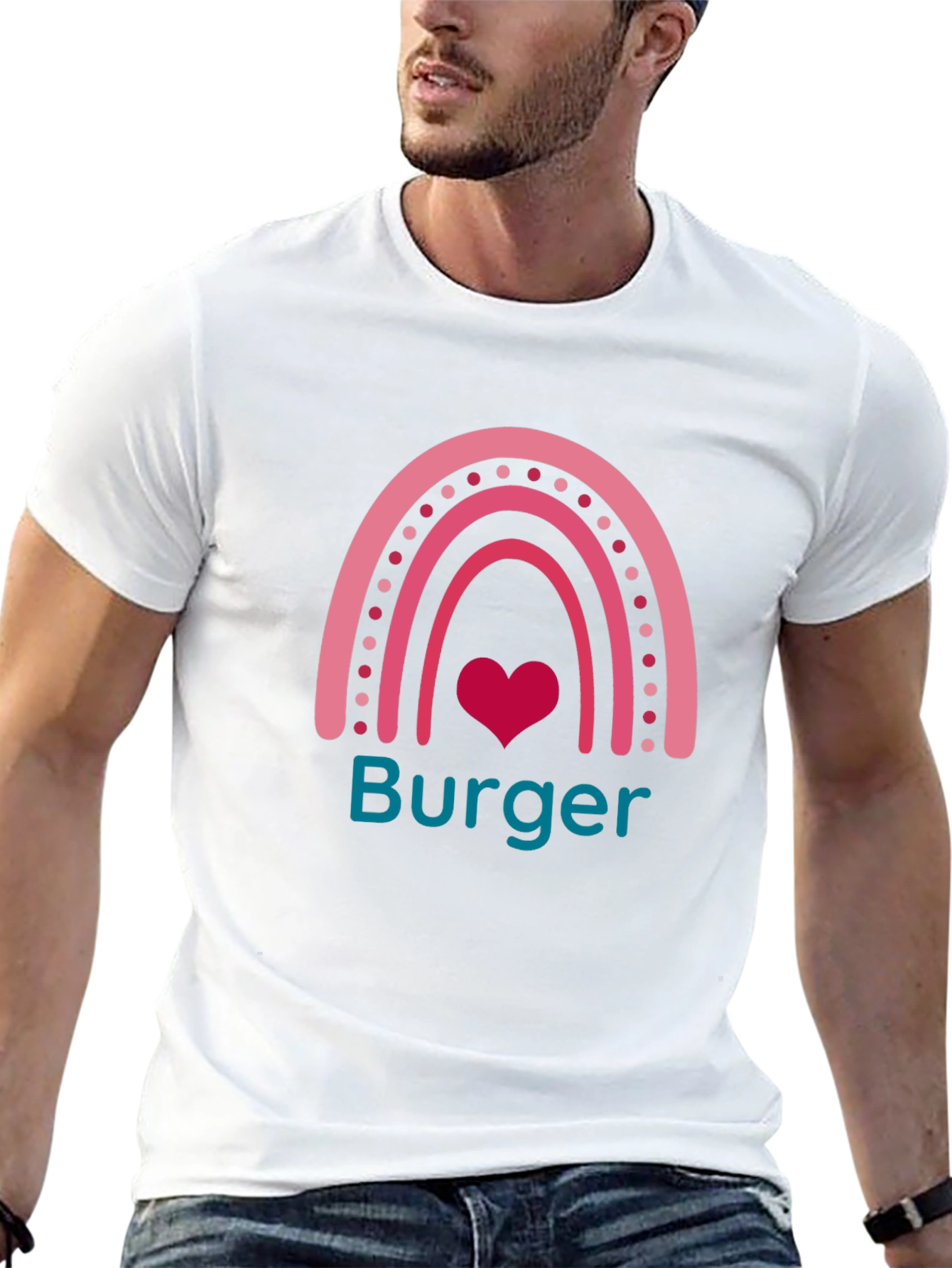 Burger Rainbow Graphic T-Shirt