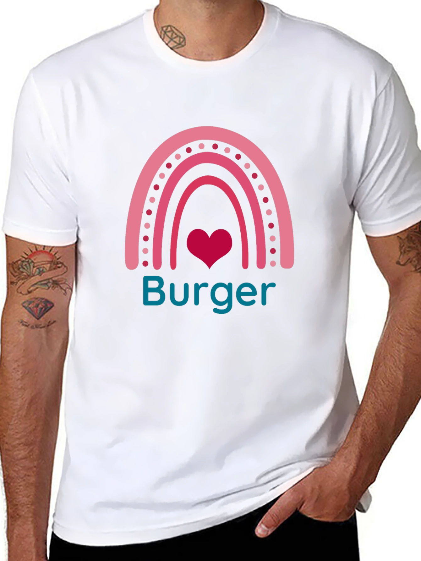 Burger Rainbow Graphic T-Shirt