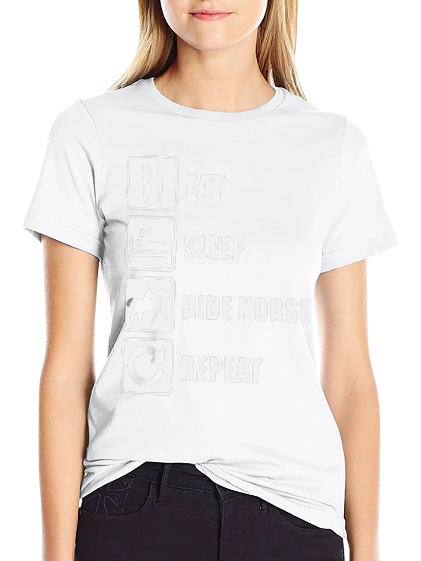 Eat Sleep Ride Horse Repeat Graphic Tee