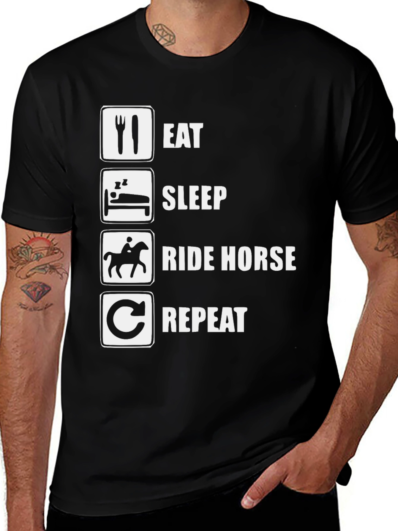 Eat Sleep Ride Horse Repeat Graphic Tee