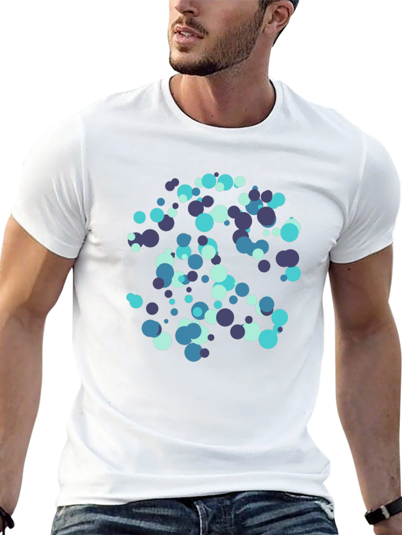 Abstract Circles Black T-Shirt - Modern Design