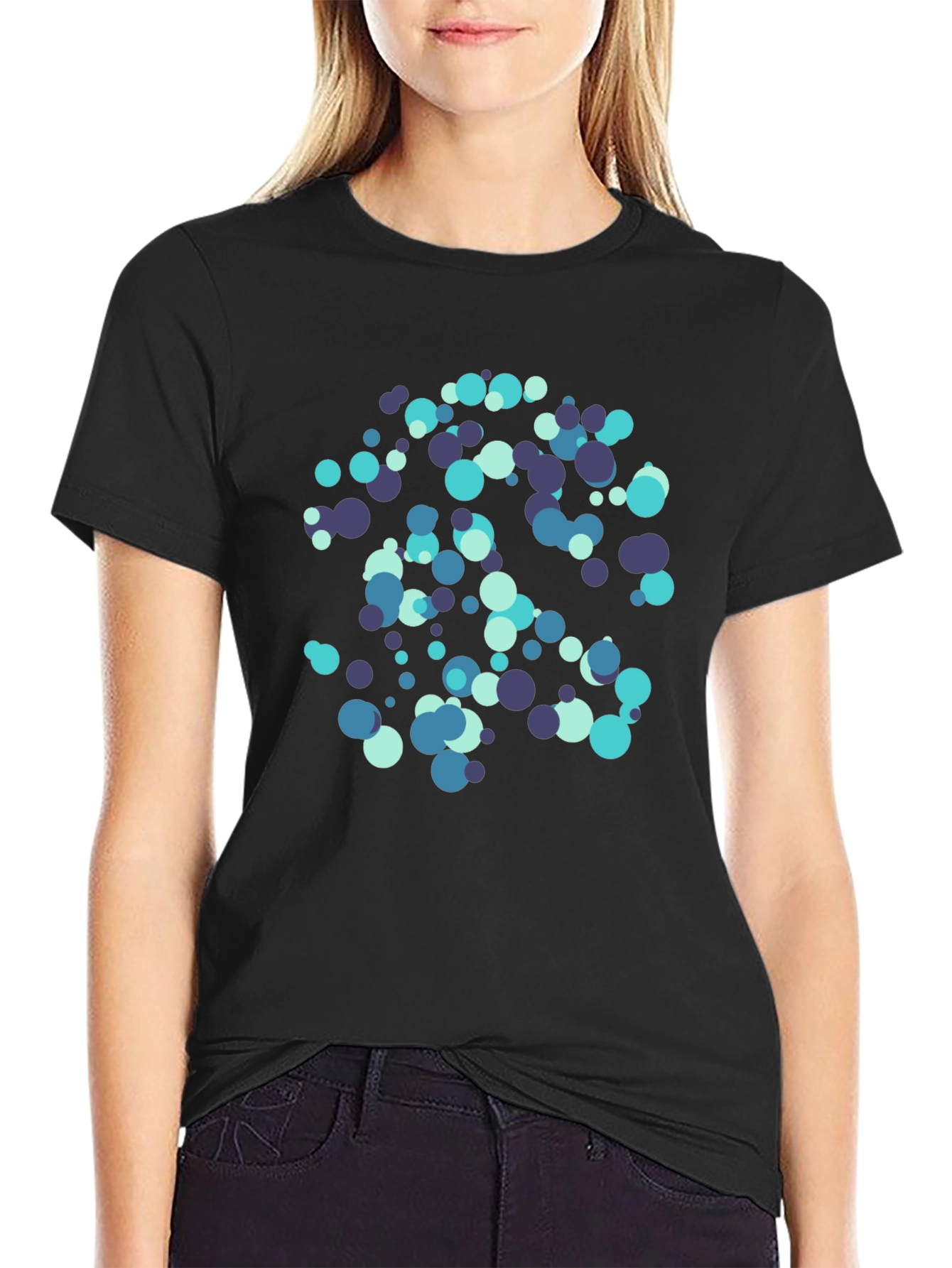 Abstract Circles Black T-Shirt - Modern Design