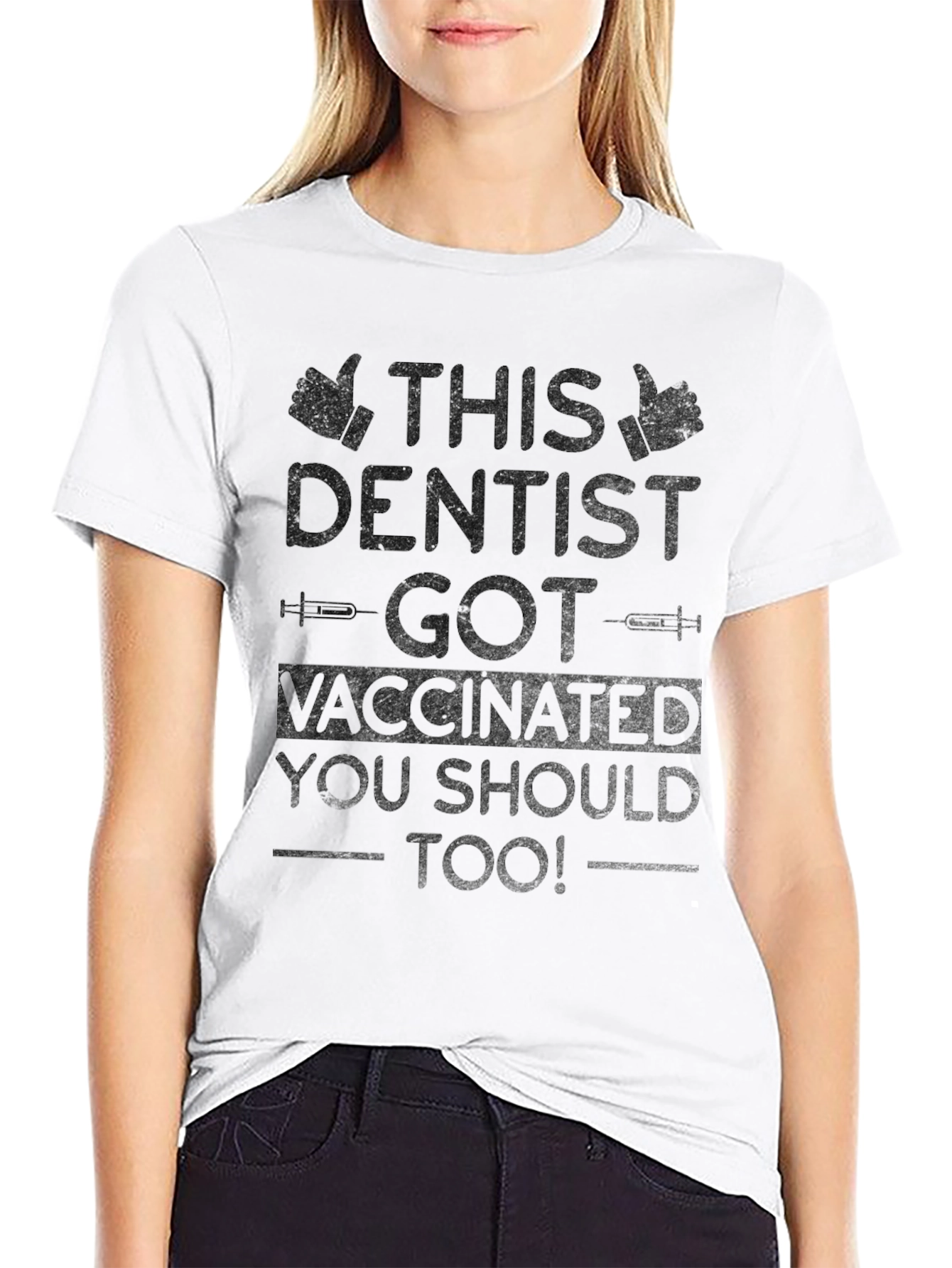 Vaccinated Dentist Black T-Shirt