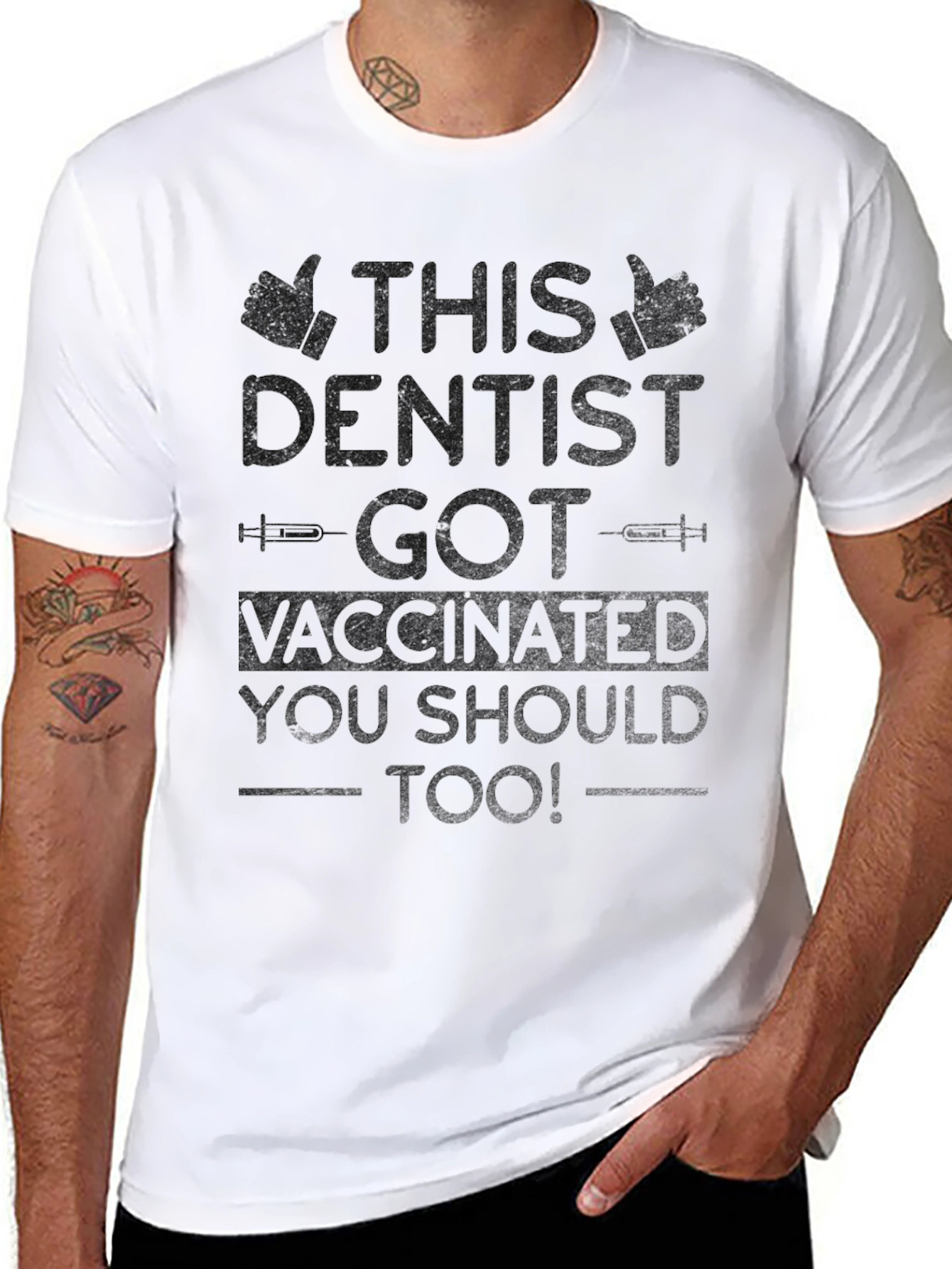 Vaccinated Dentist Black T-Shirt