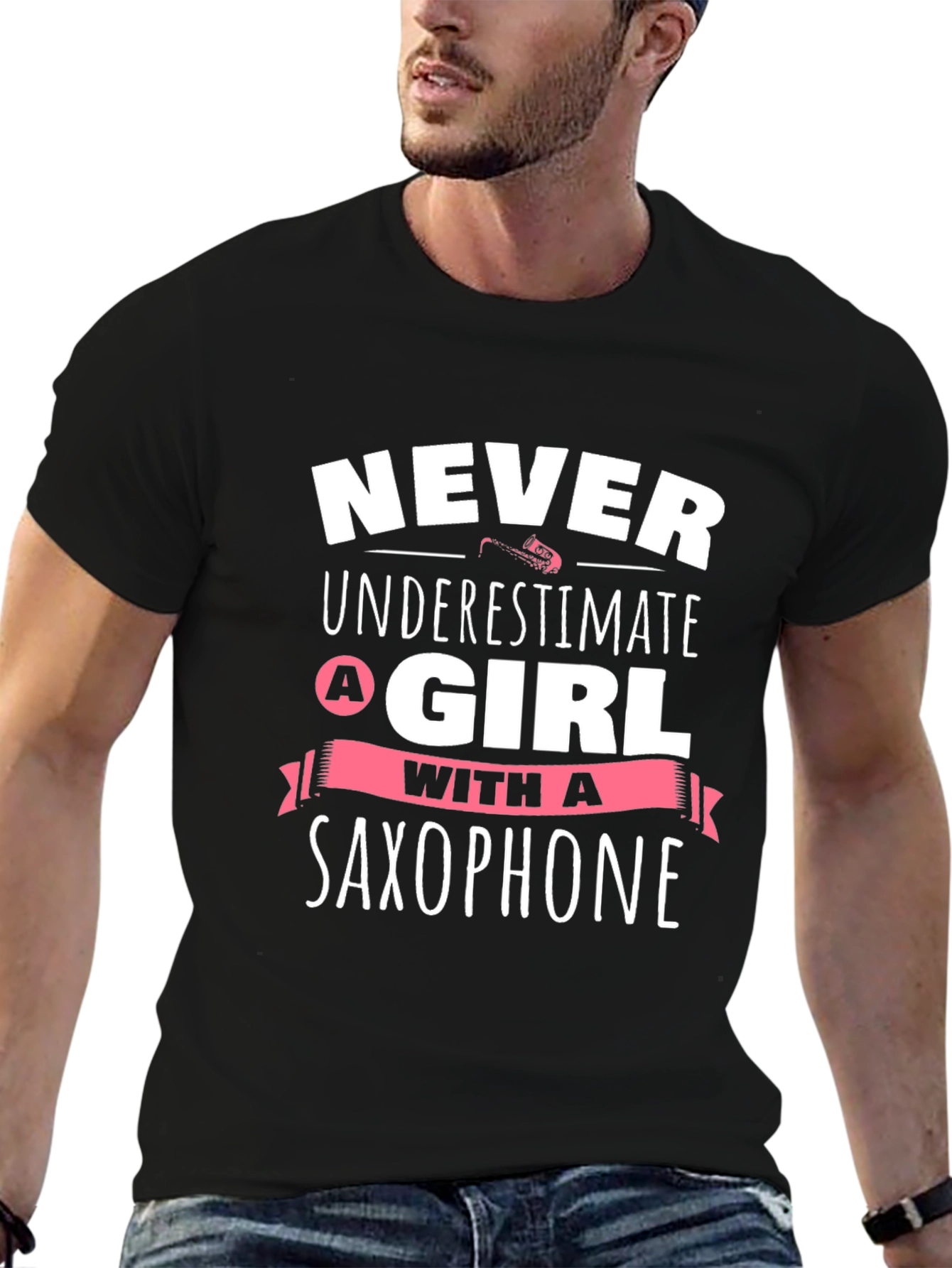 Never Underestimate A Girl With A Saxophone T-Shirt