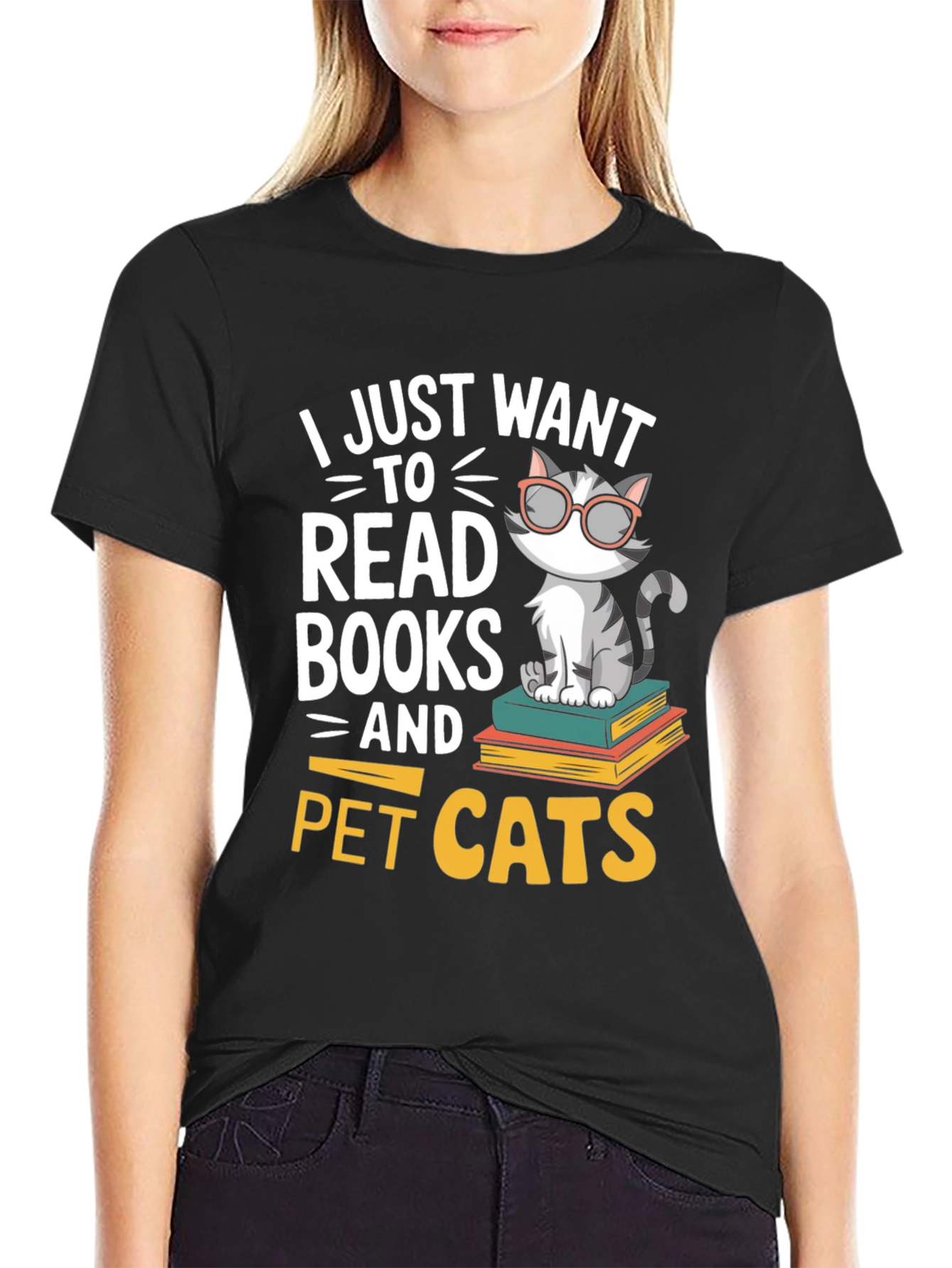Bookworm Cat T-Shirt