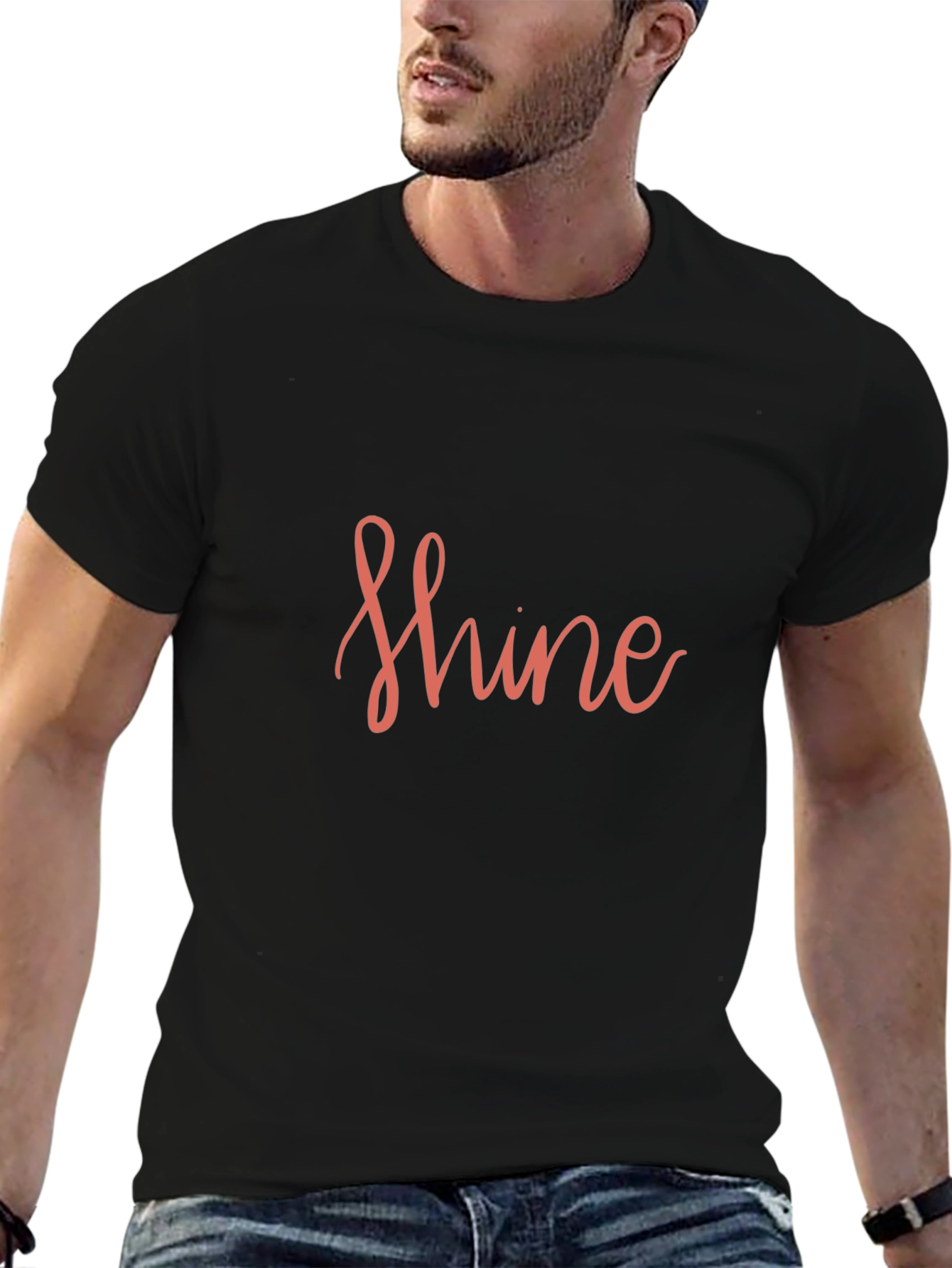 Shine Graphic Tee - Stylish Black T-Shirt