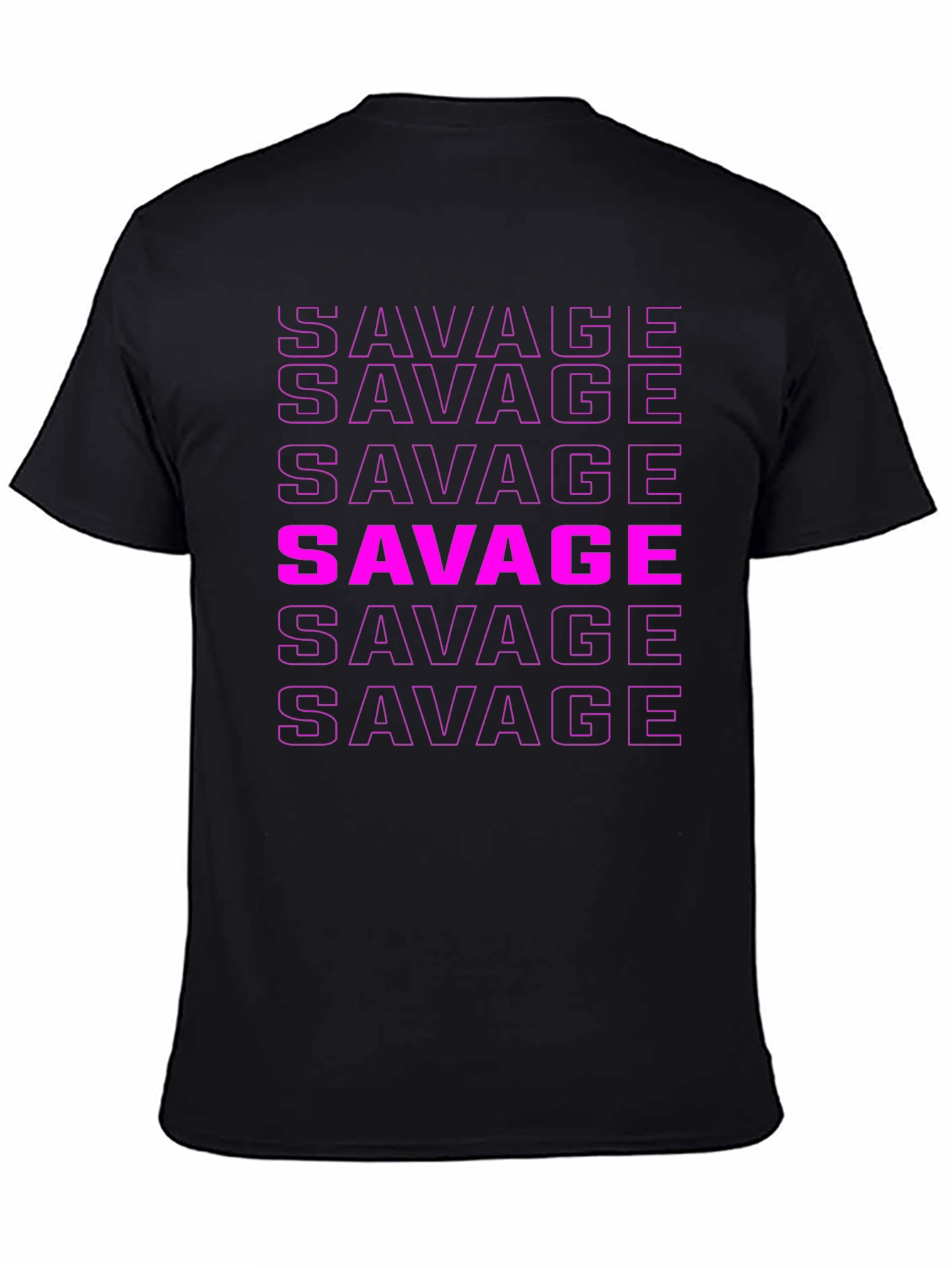 Savage Text Graphic Print Tee - Black