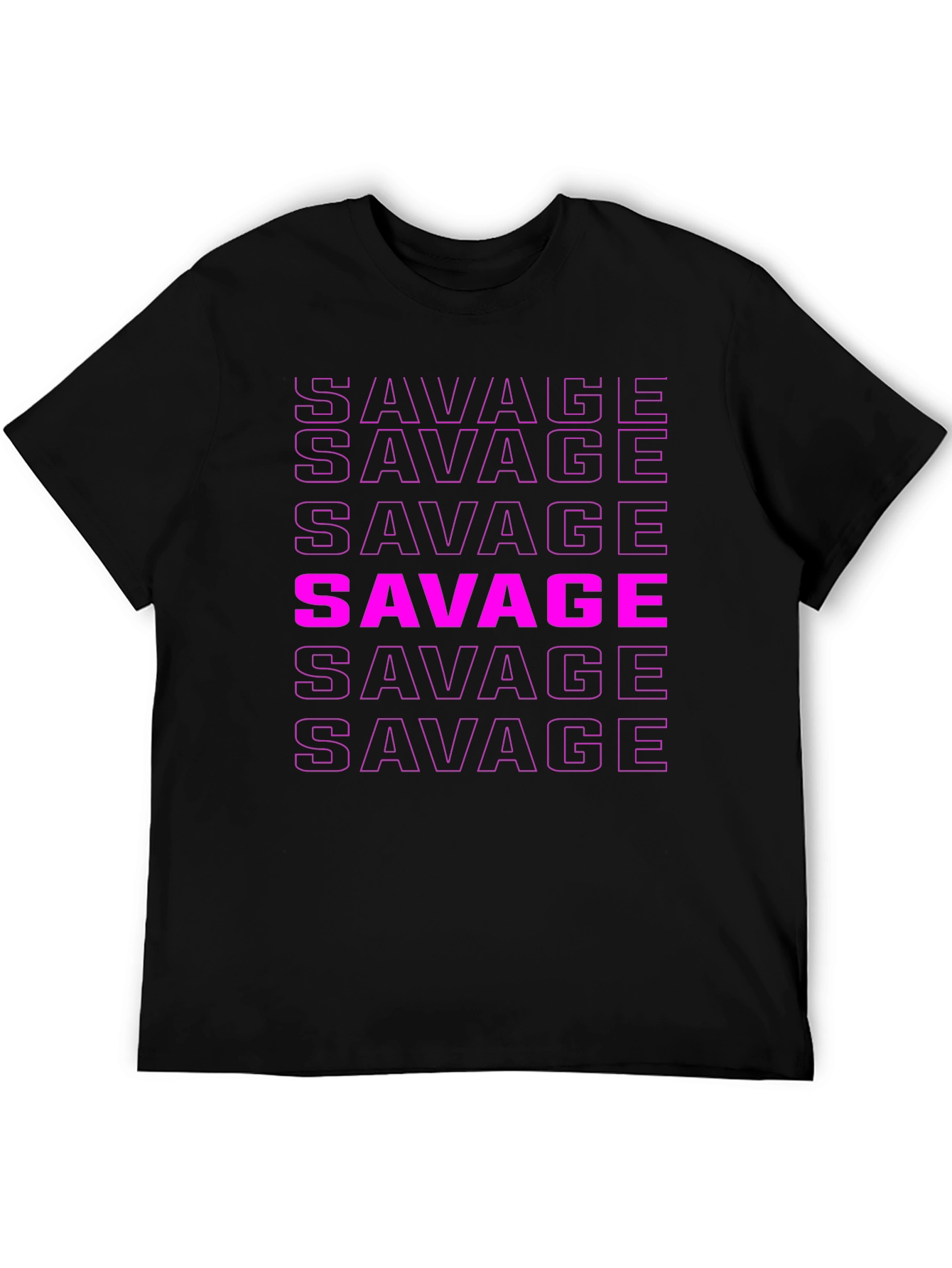 Savage Text Graphic Print Tee - Black