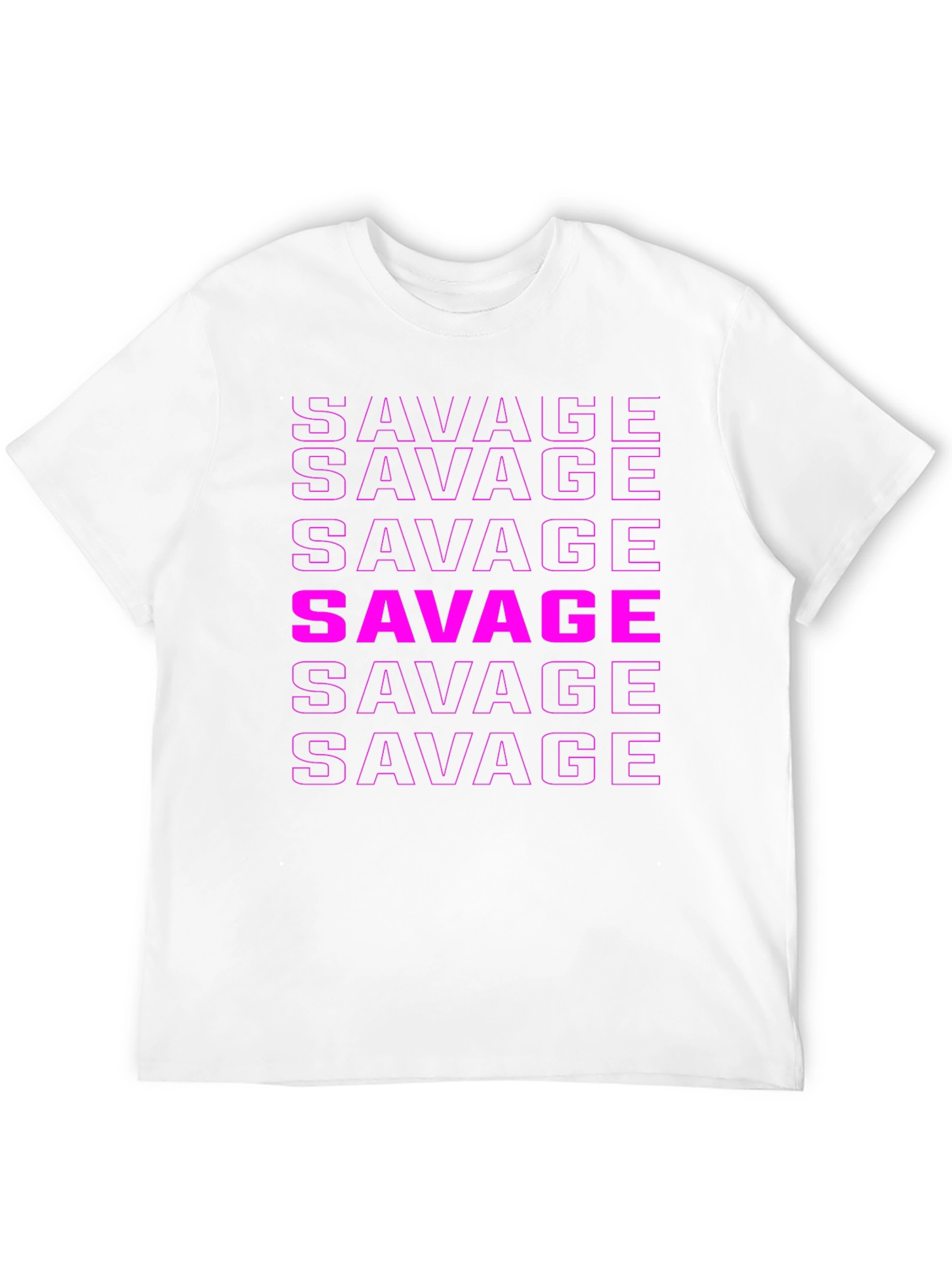 Savage Text Graphic Print Tee - Black
