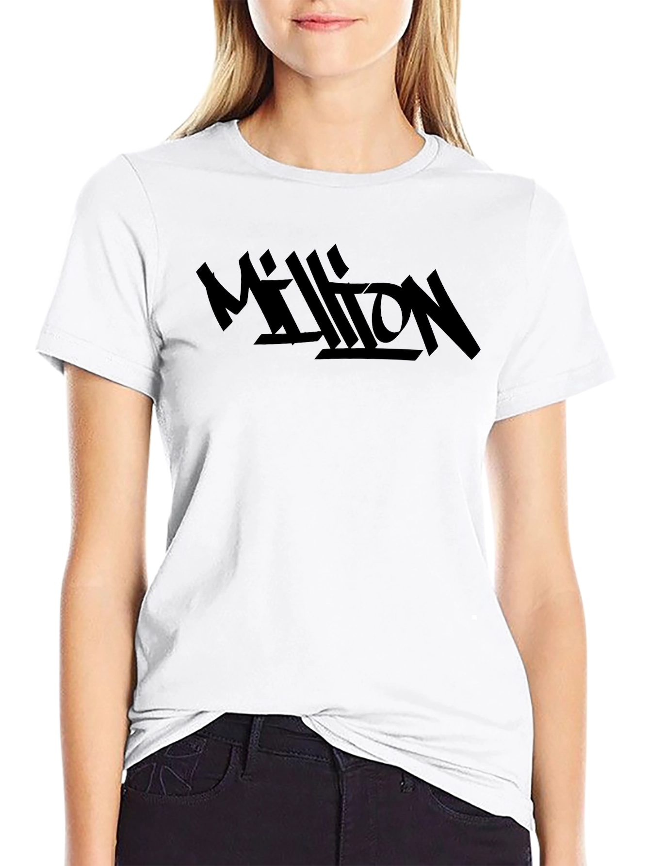 Million Graphic Tee - Black Cotton Blend