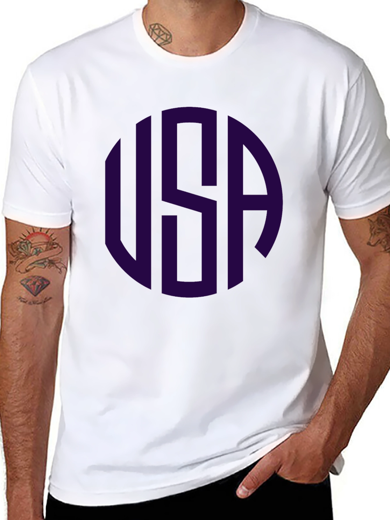USA Circle Graphic T-Shirt - Stylish Patriotic Tee