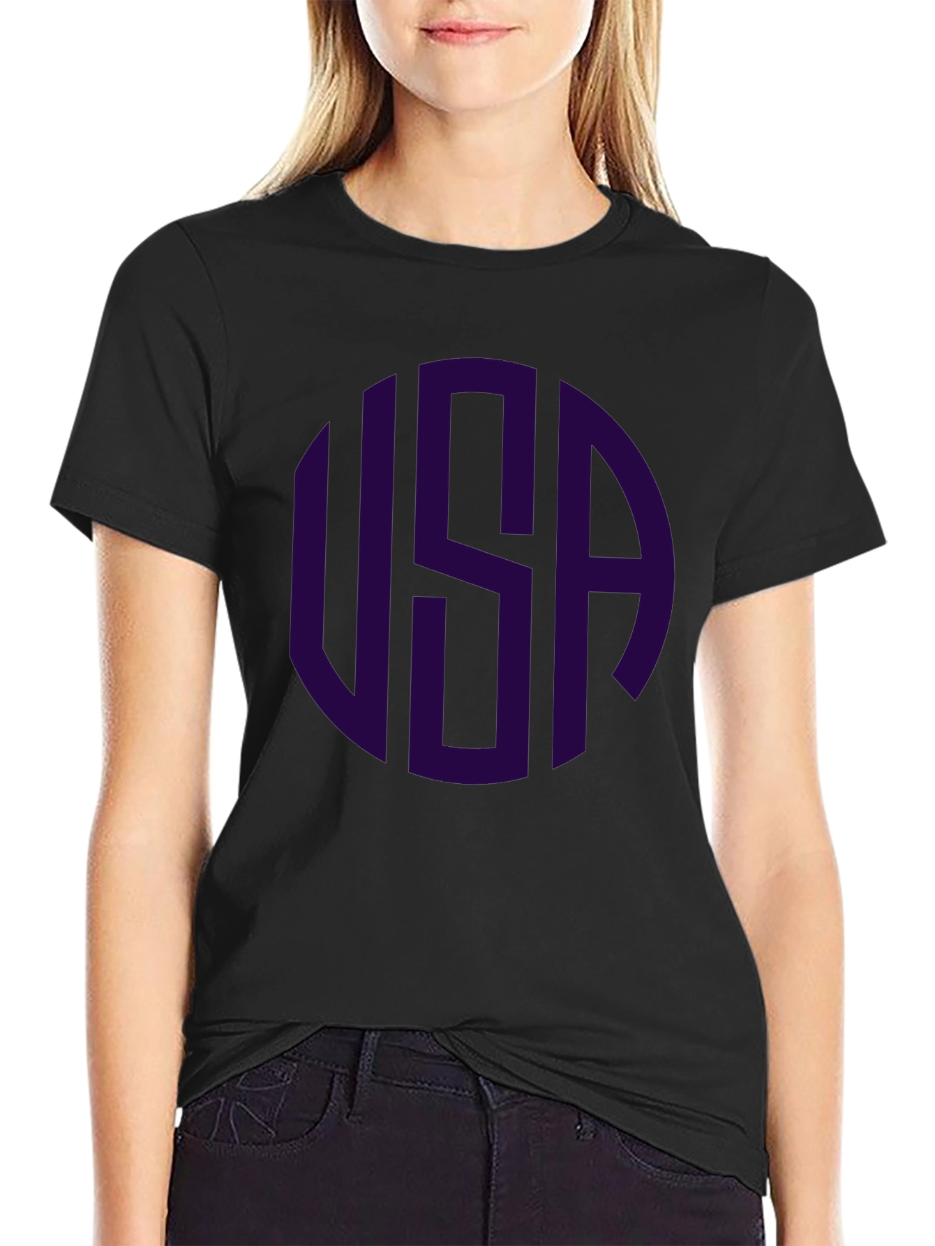 USA Circle Graphic T-Shirt - Stylish Patriotic Tee