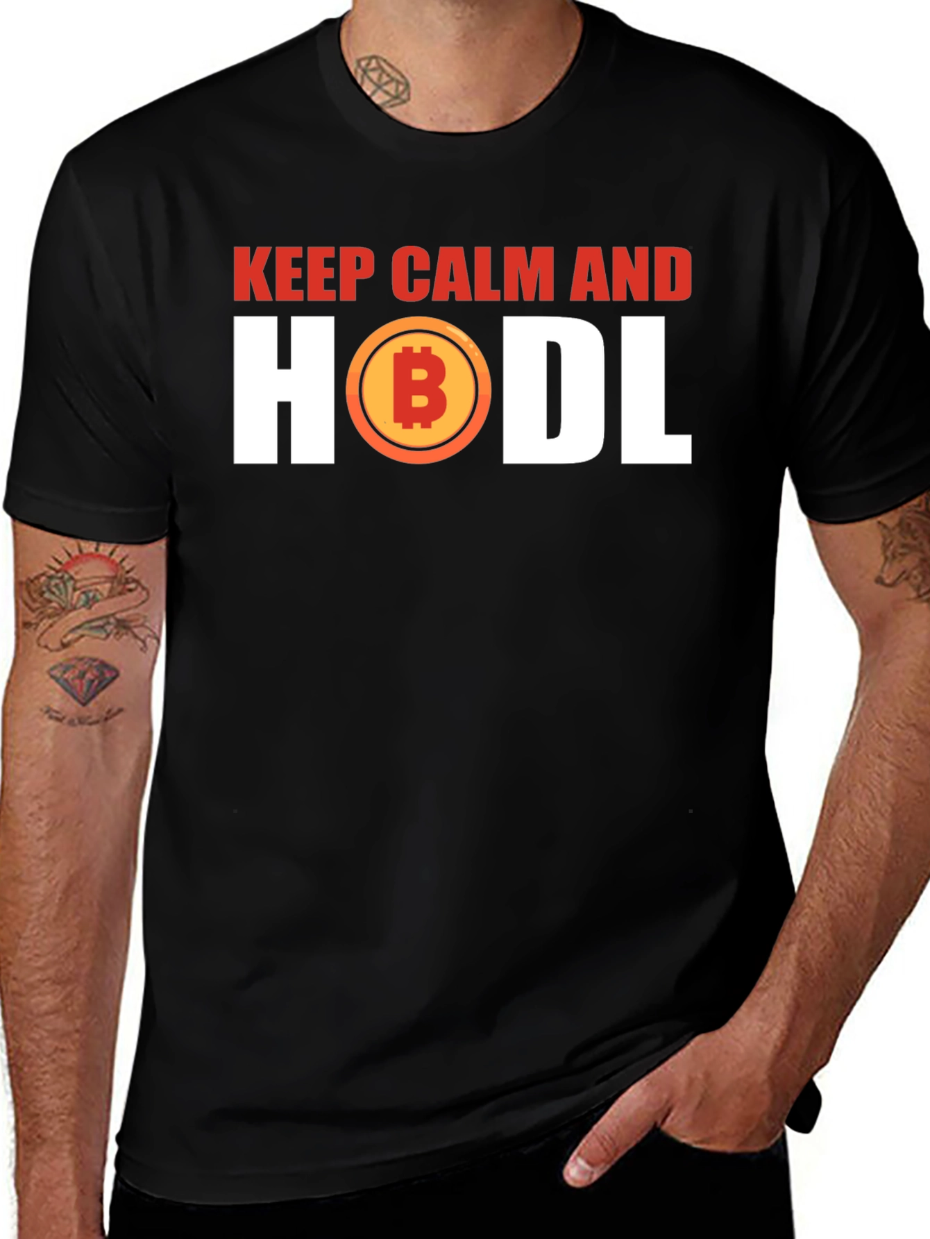 Keep Calm and HODL Bitcoin Graphic T-Shirt