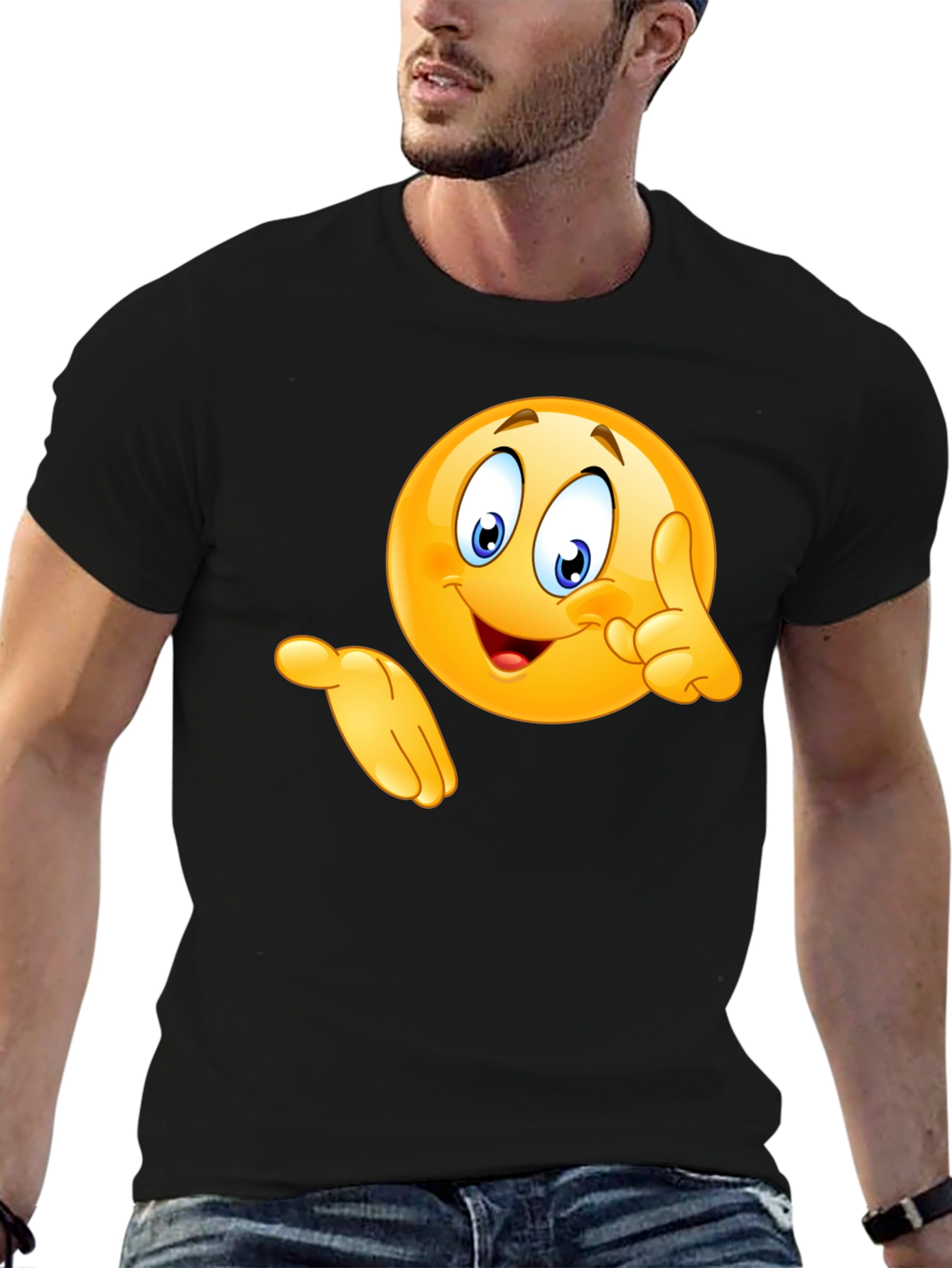 Emoji Graphic Black T-Shirt - Fun & Casual